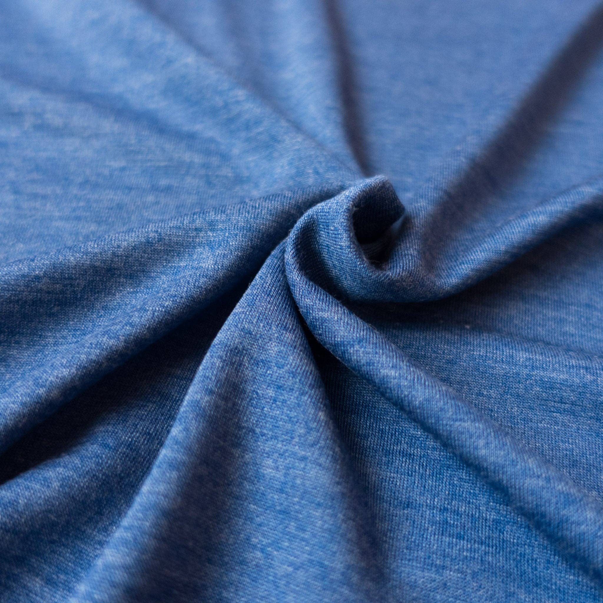 Shirt royal blau uni, Merinowolle & Seide (bio/GOTS): 134-140 Glückskind