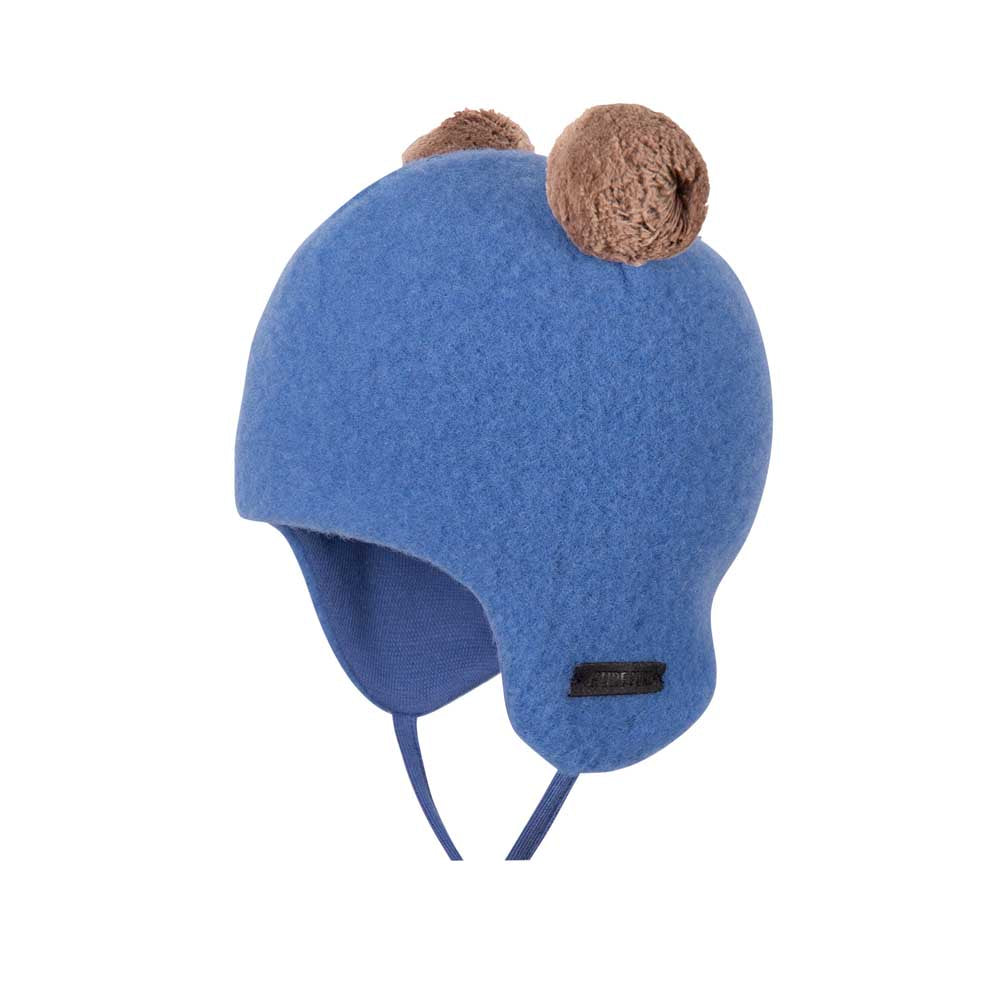 PurePure Baby Mütze mit 2 Bommel - bright blue