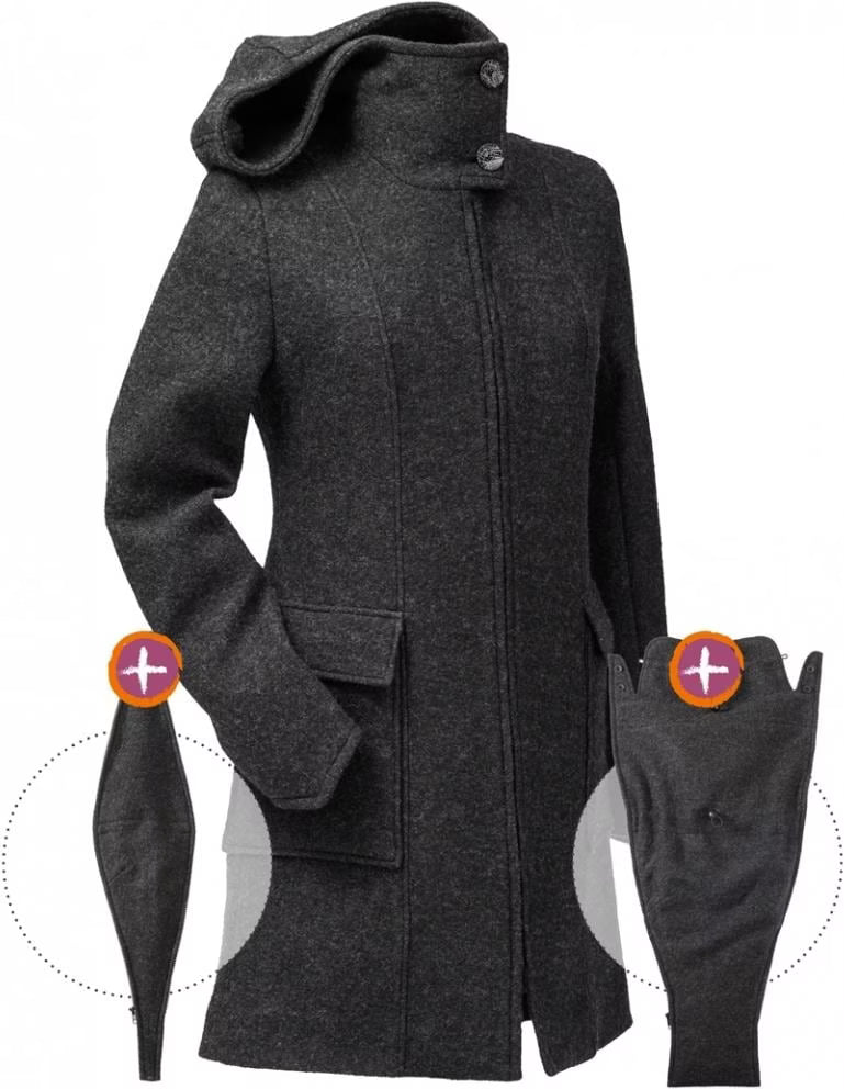 Mamalila Kapuzen-Tragemantel Vienna - Anthrazit Familienbande