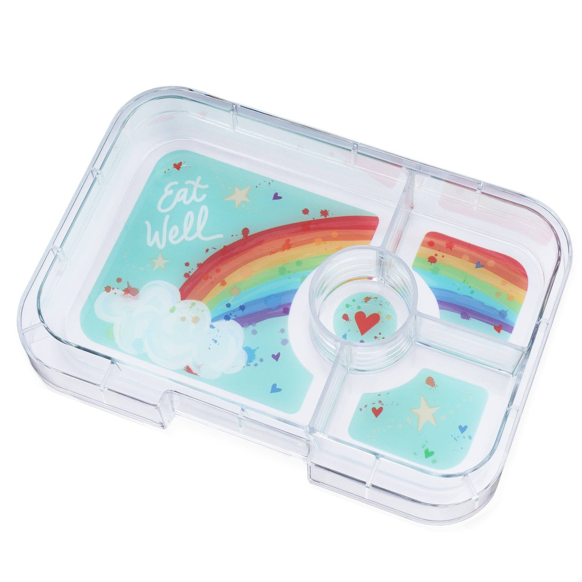 Yumbox Auslaufsichere Bento Box - Tapas Antibes Blue — 4 Fächer — Regenbogen - Tapas (XL) Yumbox