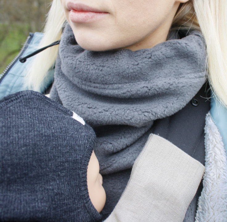 Trageschal Mamamotion (Baumwollfleece) - grau Mamamotion