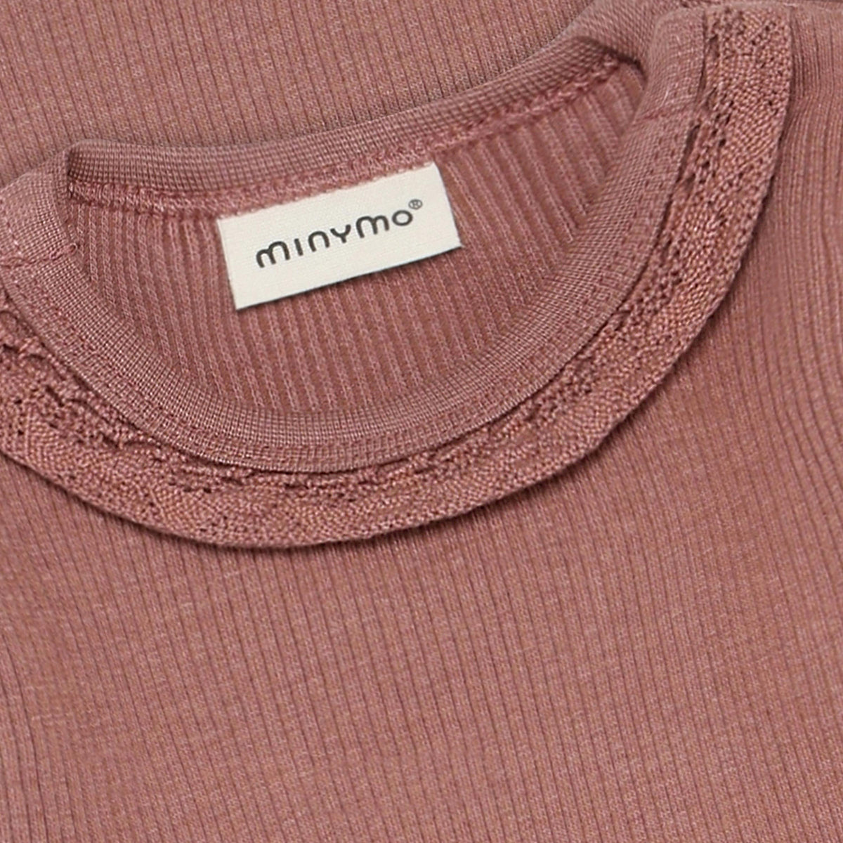 Minymo Tencel kurzarm Body in Rippoptik - Burlwood Minymo