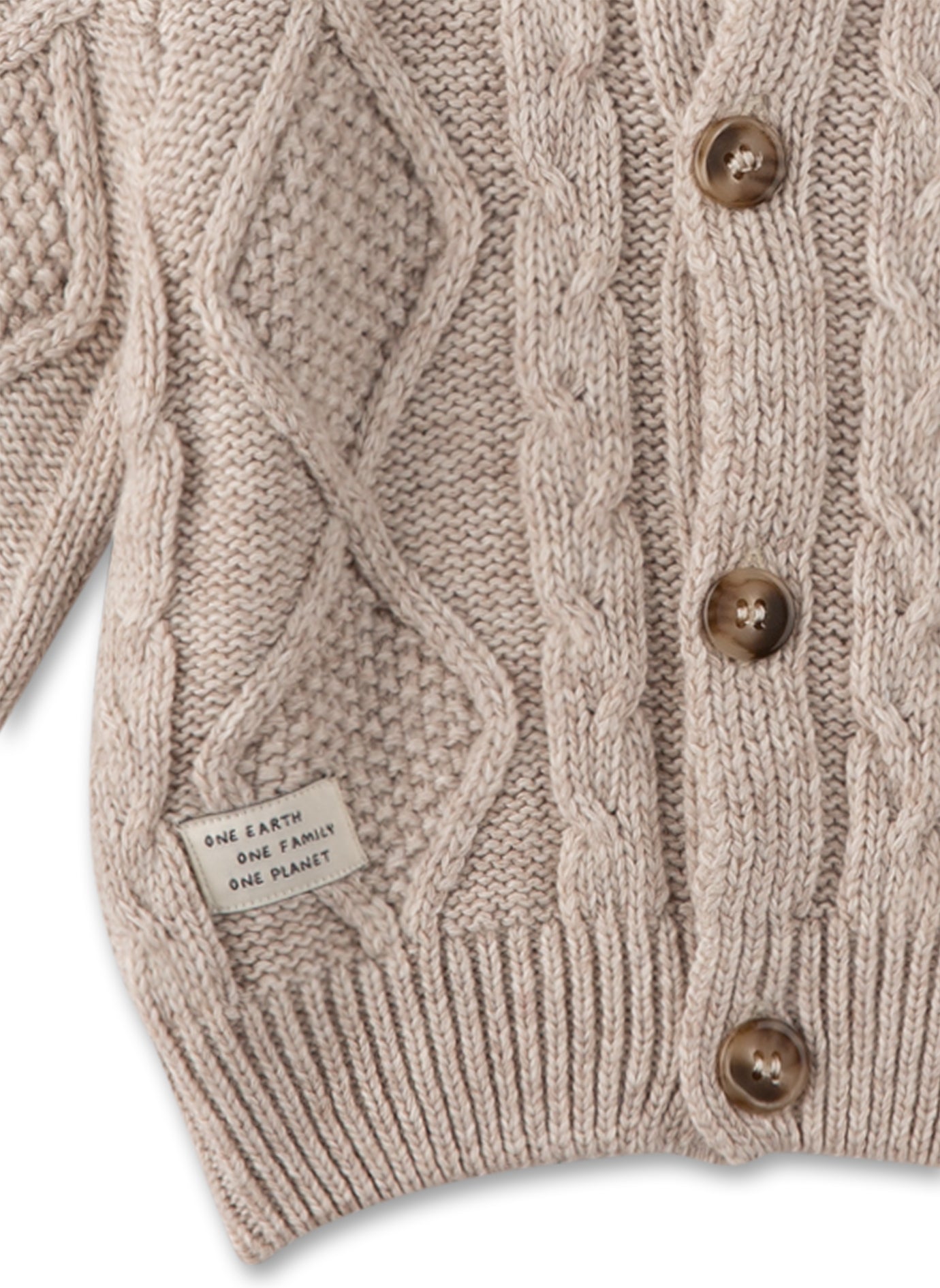 Sanetta Cardigan / Jäckli - beige Zopfmuster Sanetta