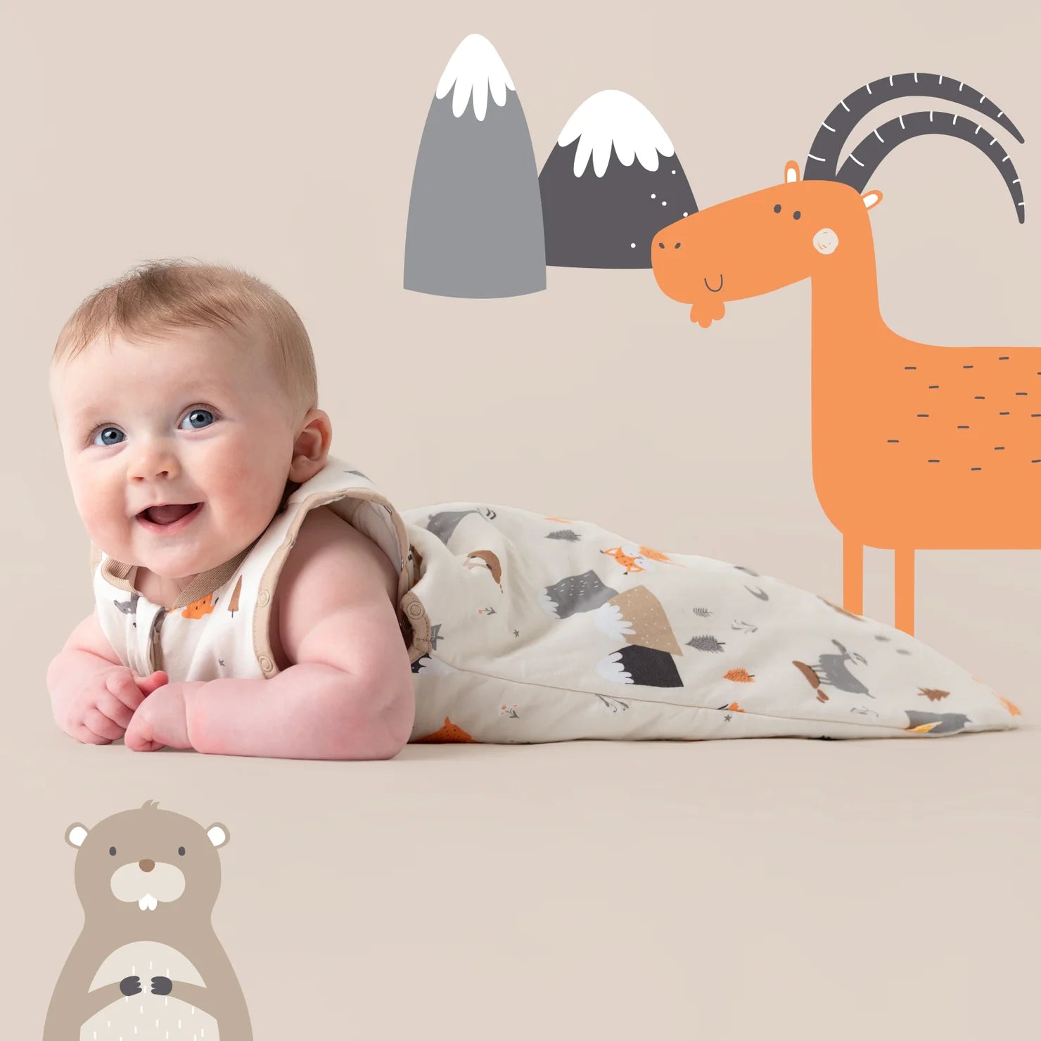 Babyschlafsack 1.0 TOG Bergtiere Slumbersac
