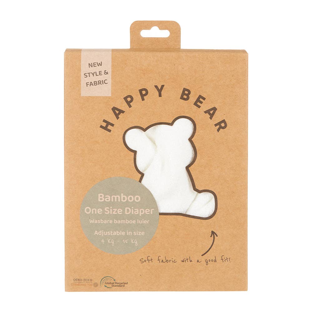 Happy Bear Stoffwindel aus Bambus für die Nacht | Zweiteilige wiederverwendbare Windel | 4—15 kg HappyBear Diapers
