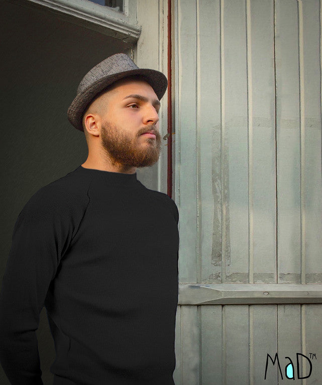 ManyMonths Wollies Thermal Long Sleeve T-Shirt - Foggy Black ManyMonths