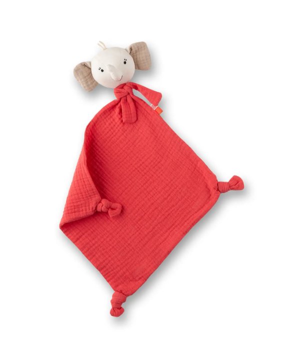 Sanetta Schmusetuch mit Elefantenkopf - rot Sanetta