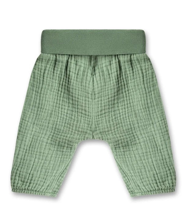 Sanetta Musselin Baby-Hosen - grün Sanetta