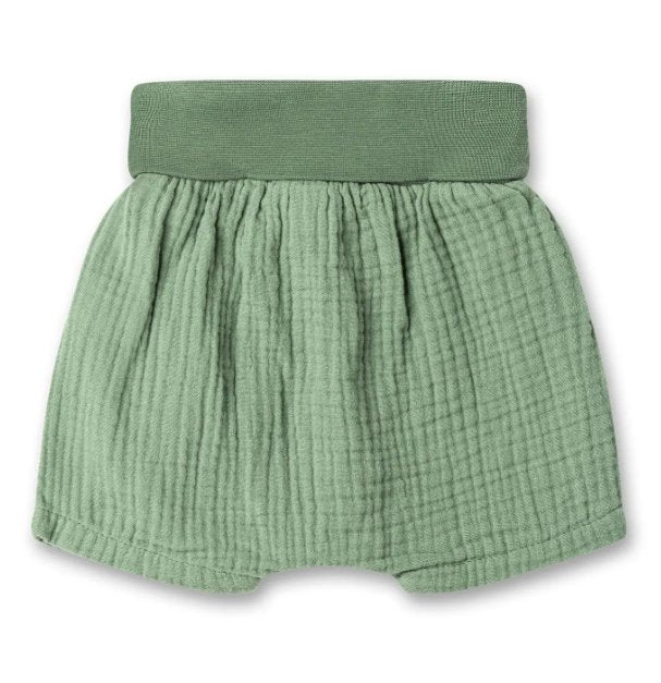 Sanetta Musselin Baby-Shorts - grün Sanetta
