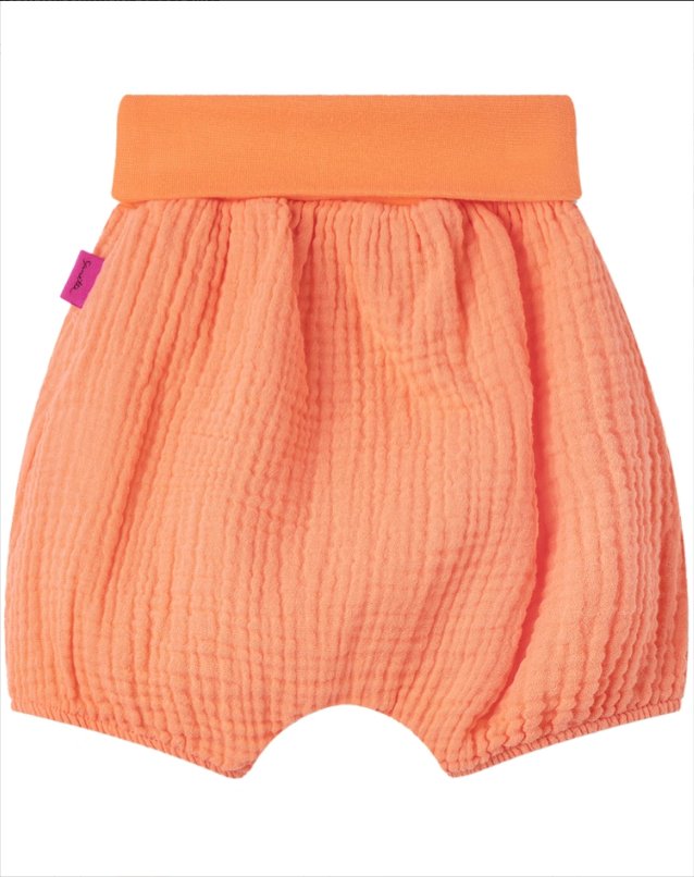 Sanetta Musselin Baby-Shorts - orange Sanetta