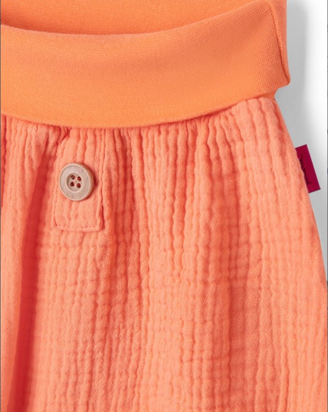 Sanetta Musselin Baby-Shorts - orange Sanetta