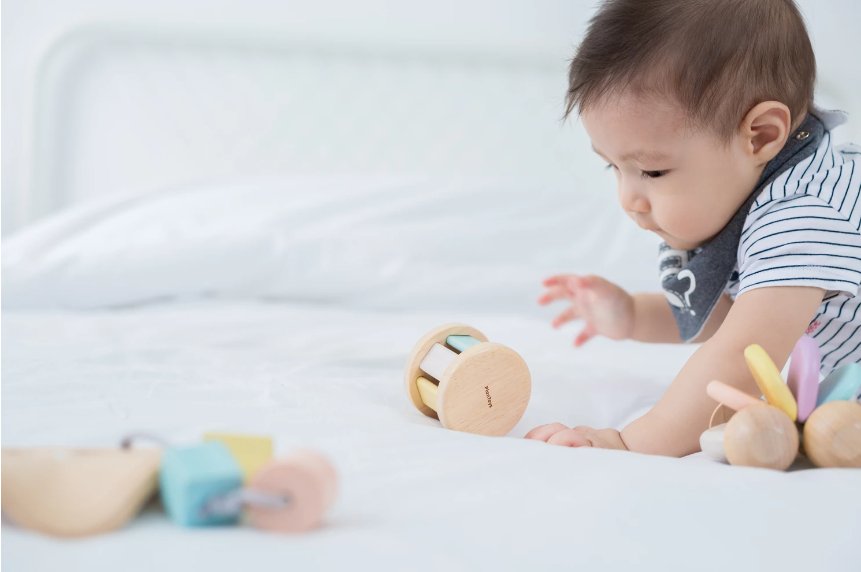 Plan Toys Rollende Rassel pastell Plan Toys