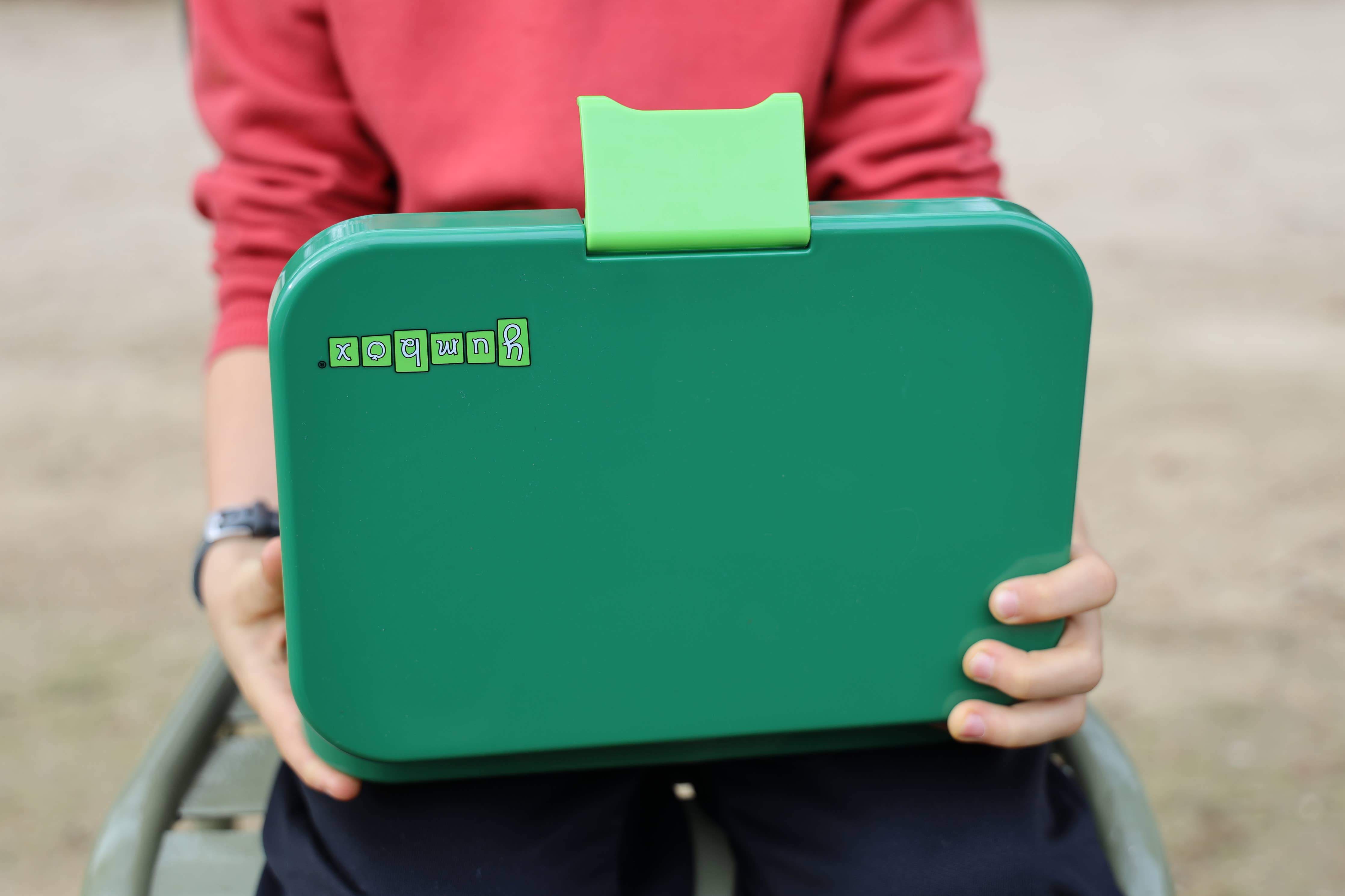 Auslaufsichere Yumbox Tapas Bento Brotdose - 4 Fächer mit Limettenschale - Grosse Grösse - palmengrün Yumbox
