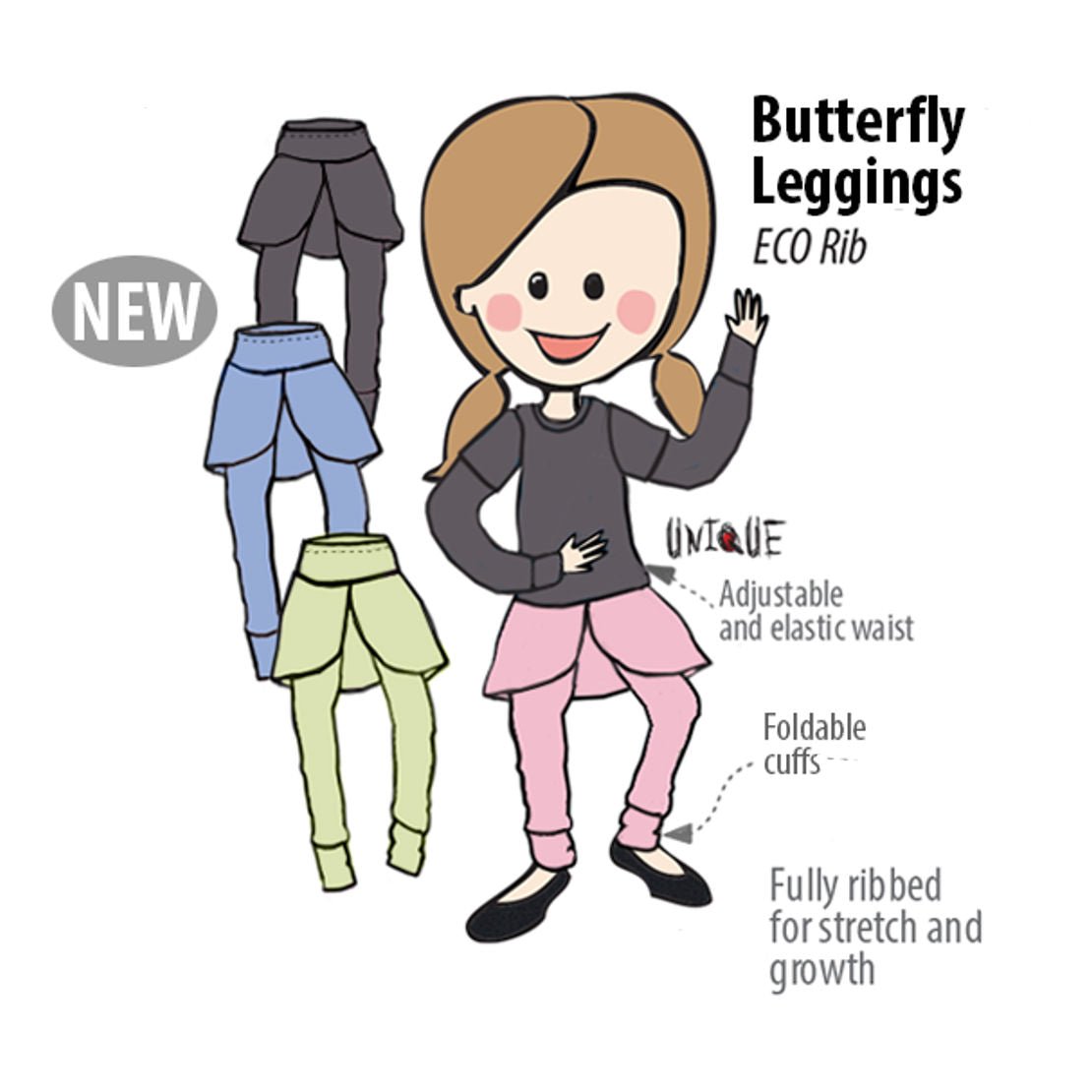 ManyMonths Eco Butterfly Leggings - Paradise Orchid ManyMonths