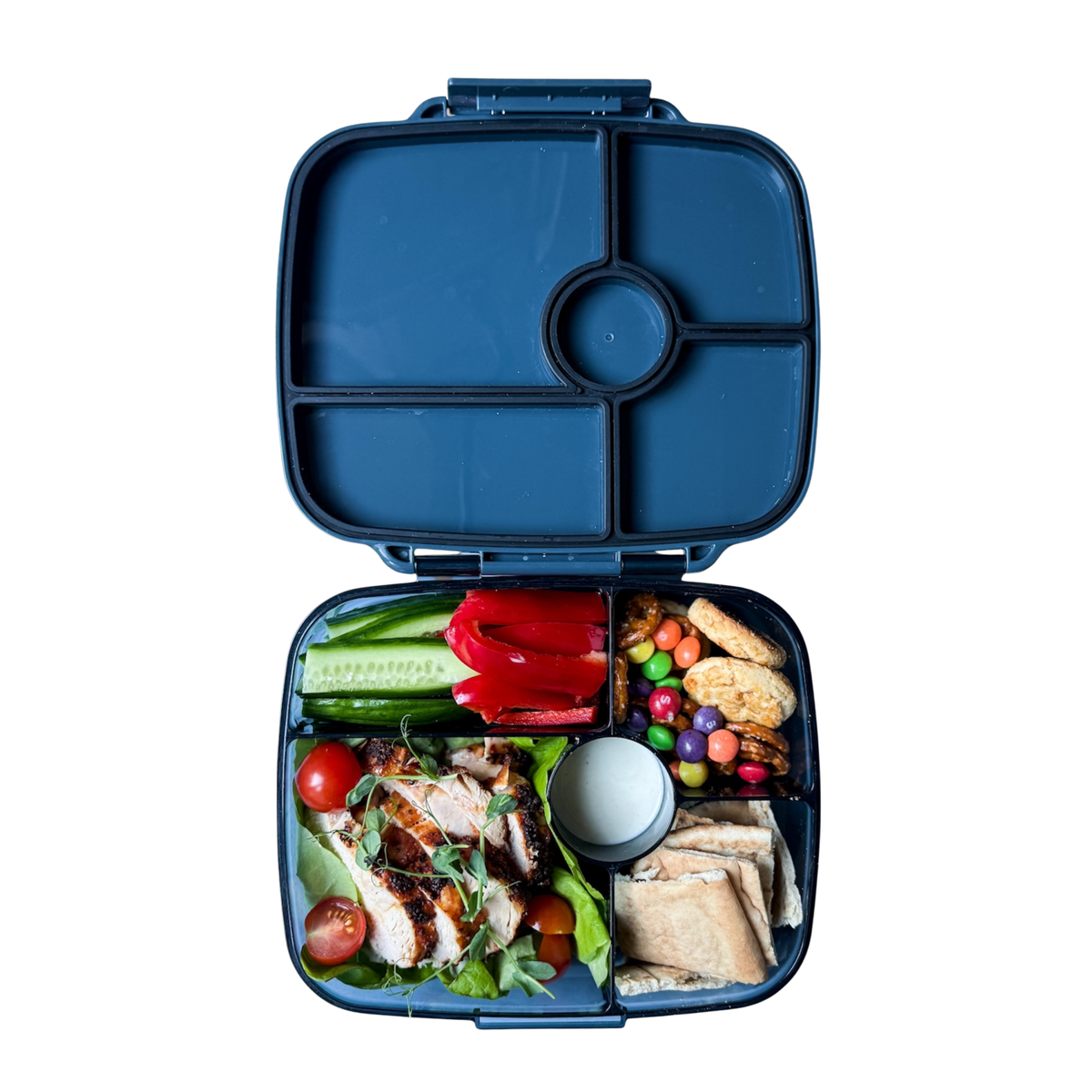 Yumbox Go - Auslaufsichere Bento-Box 5 Fächer Tiefe Lunchbox: Oslo Blue Yumbox