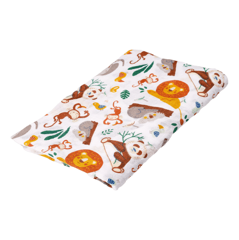 Happy Bear Wickeltuch - hydrophiles Tuch | 120x120cm | Wild Animals HappyBear Diapers