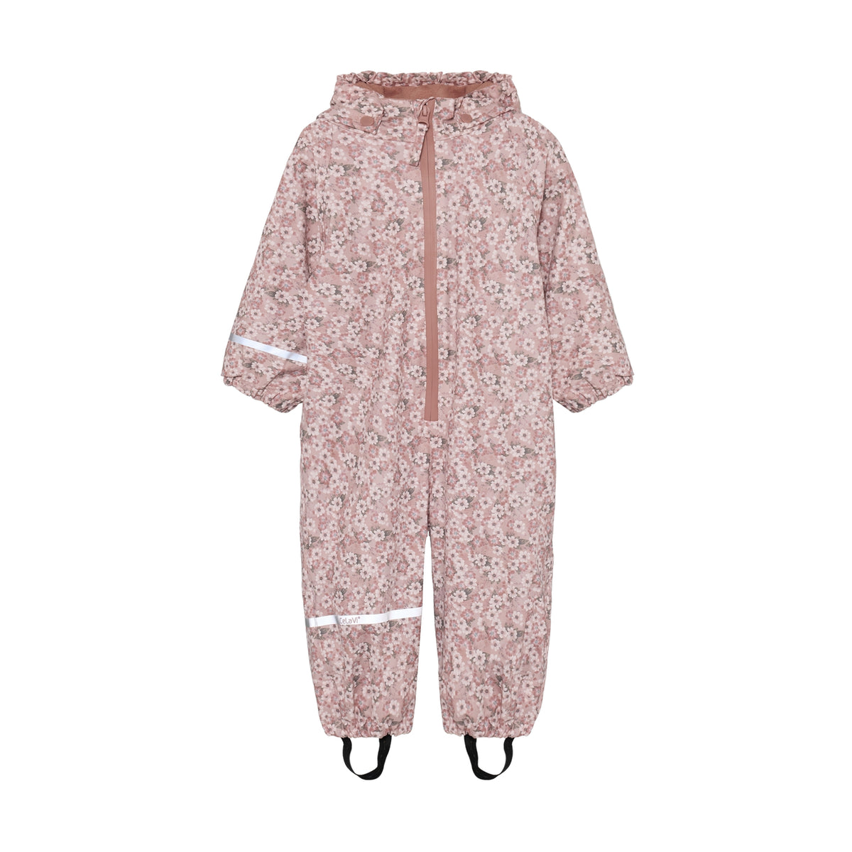 gefütterter Regenoverall CeLaVi - Blumen/Shadow Gray CeLaVi