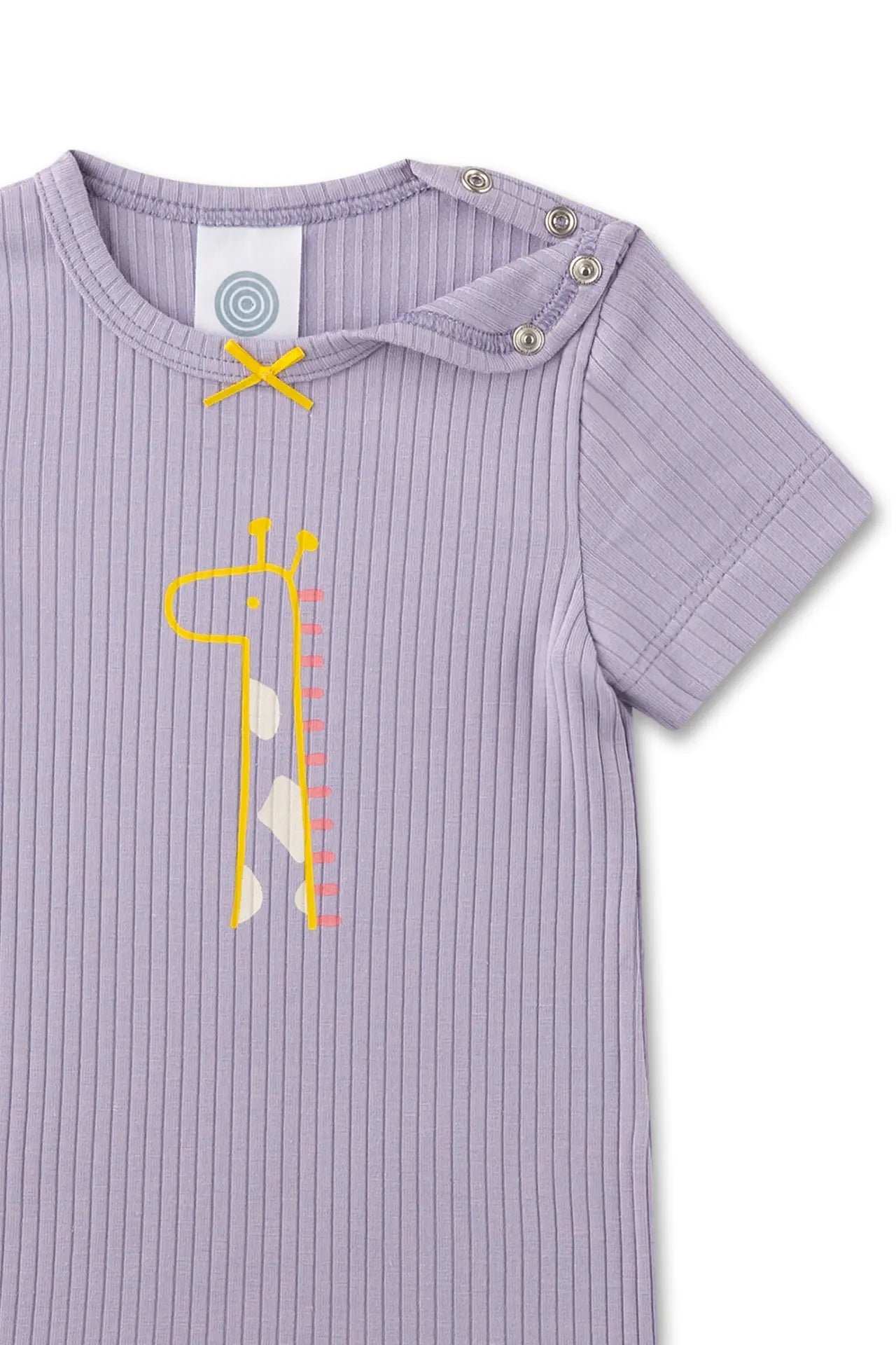 Sanetta Baby-Body kurzarm lila Giraffe Sanetta