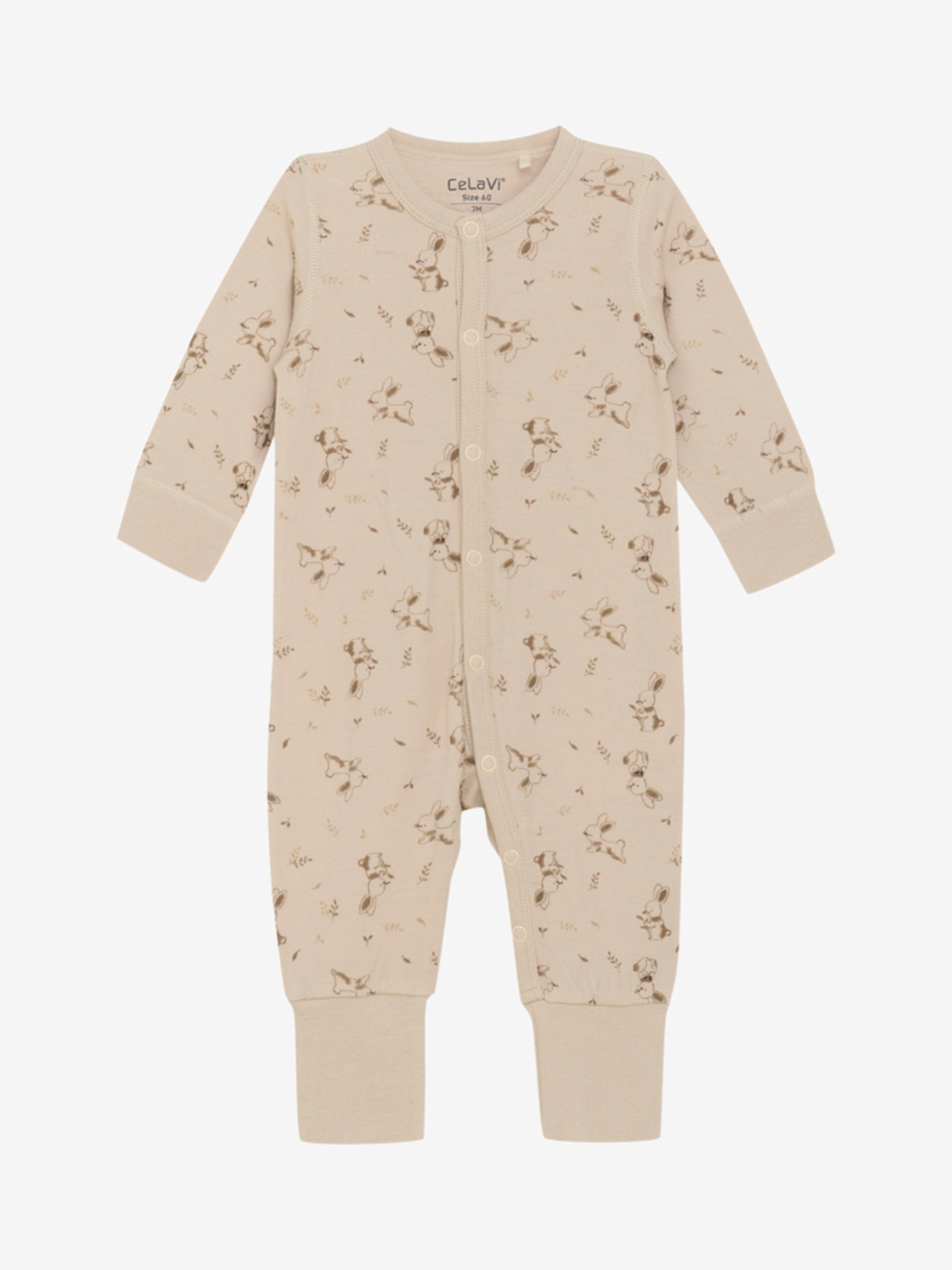 CeLaVi Spieler/Pyjama Wolle/Bambusviskose/Jumpsuit - Woodsmoke - Häsli CeLaVi