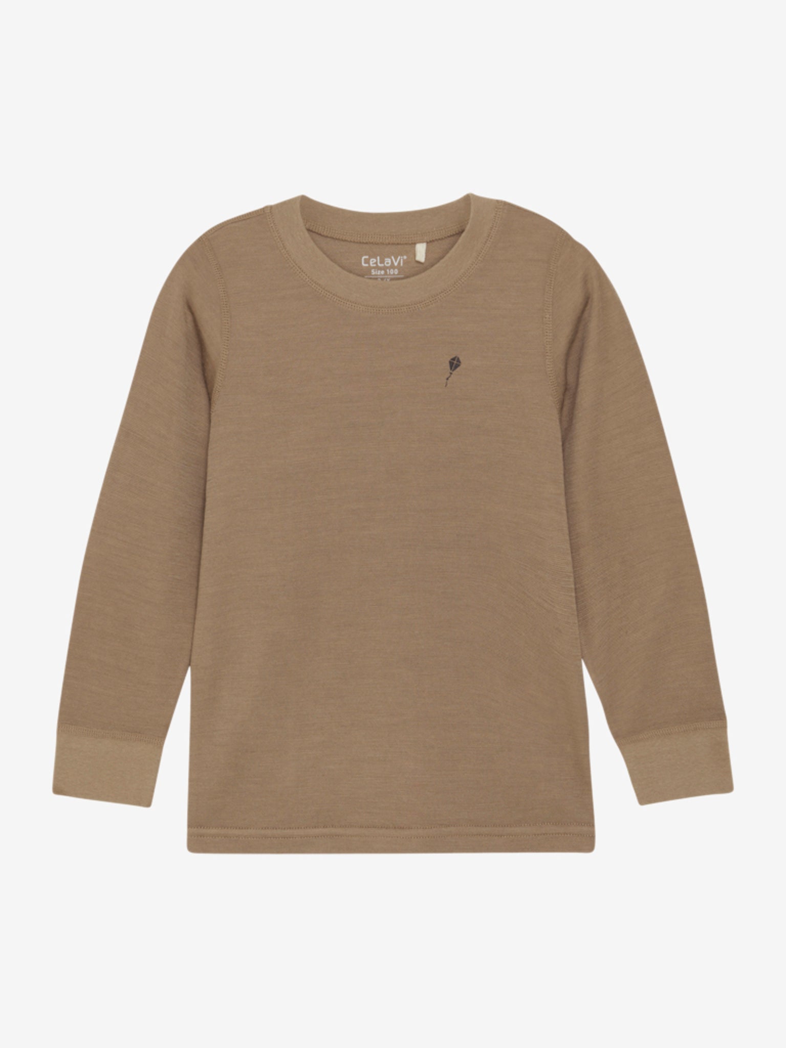 CeLaVi Langarm-Shirt Wolle/Bambusviskose - Woodsmoke CeLaVi