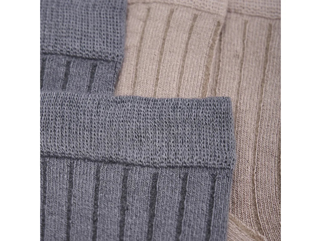Minymo Bambus Socken 2er Pack - Grau/Beige