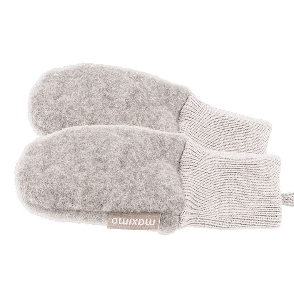 Maximo GOTS BABY-Fausthandschuhe Wollfleece, ohne Daumen, Strickbünchen düne maximo