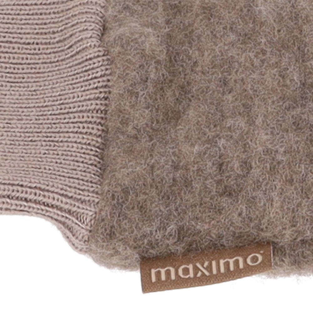 Maximo GOTS BABY-Fausthandschuhe Wollfleece, ohne Daumen, Strickbünchen braunmeliert maximo