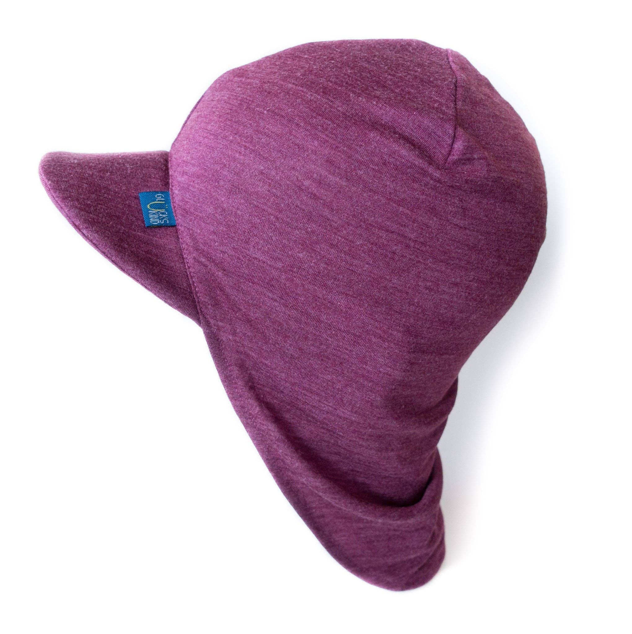 Sommerkappe zwetschke, Merinowolle & Seide (bio/GOTS): M (bis 46cm KU) Glückskind