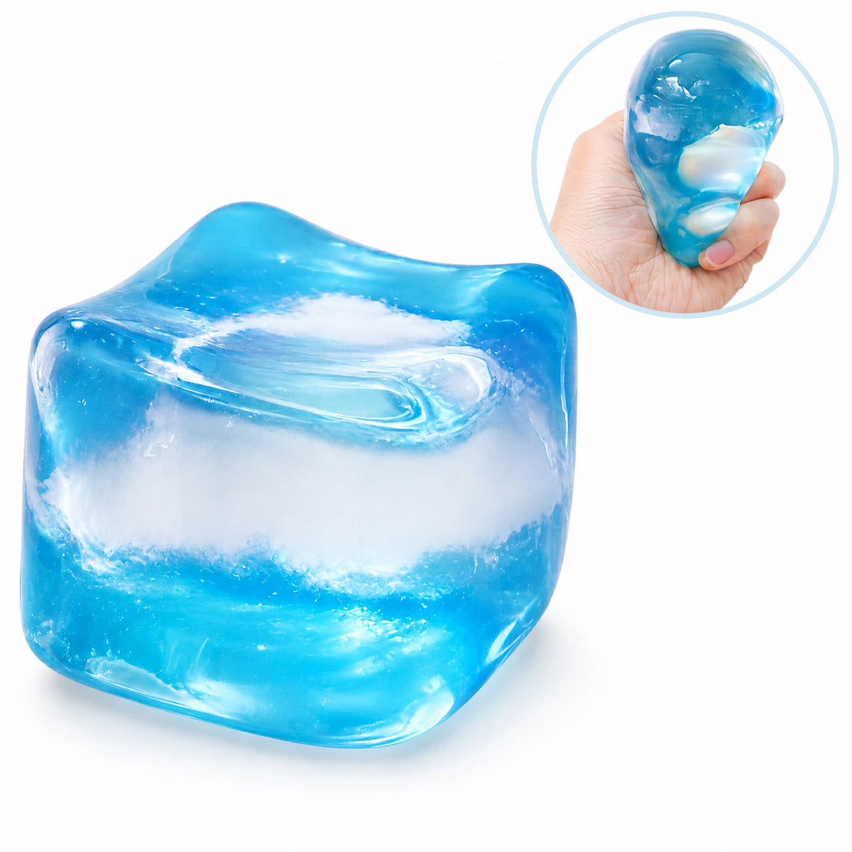 Ice Squish Cube – weicher, drückbarer sensorischer Fidget‑Würfel für Kinder Ana Wiz