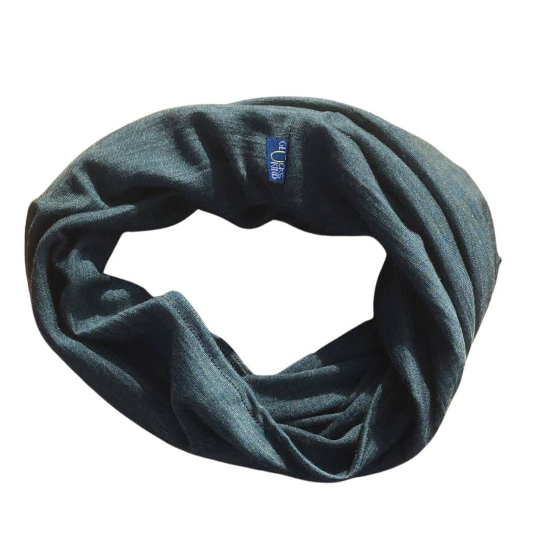 Schlauch-Loop schiefer grün, Merinowolle & Tencel (bio/GOTS): L Glückskind