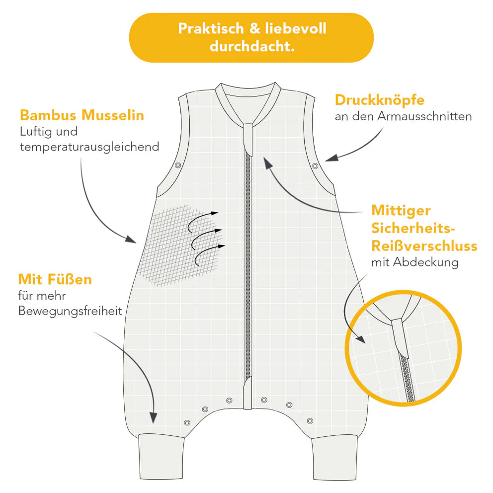 Schlummersack 0.5 Tog Musselin Bambusviskose - Pirat Slumbersac