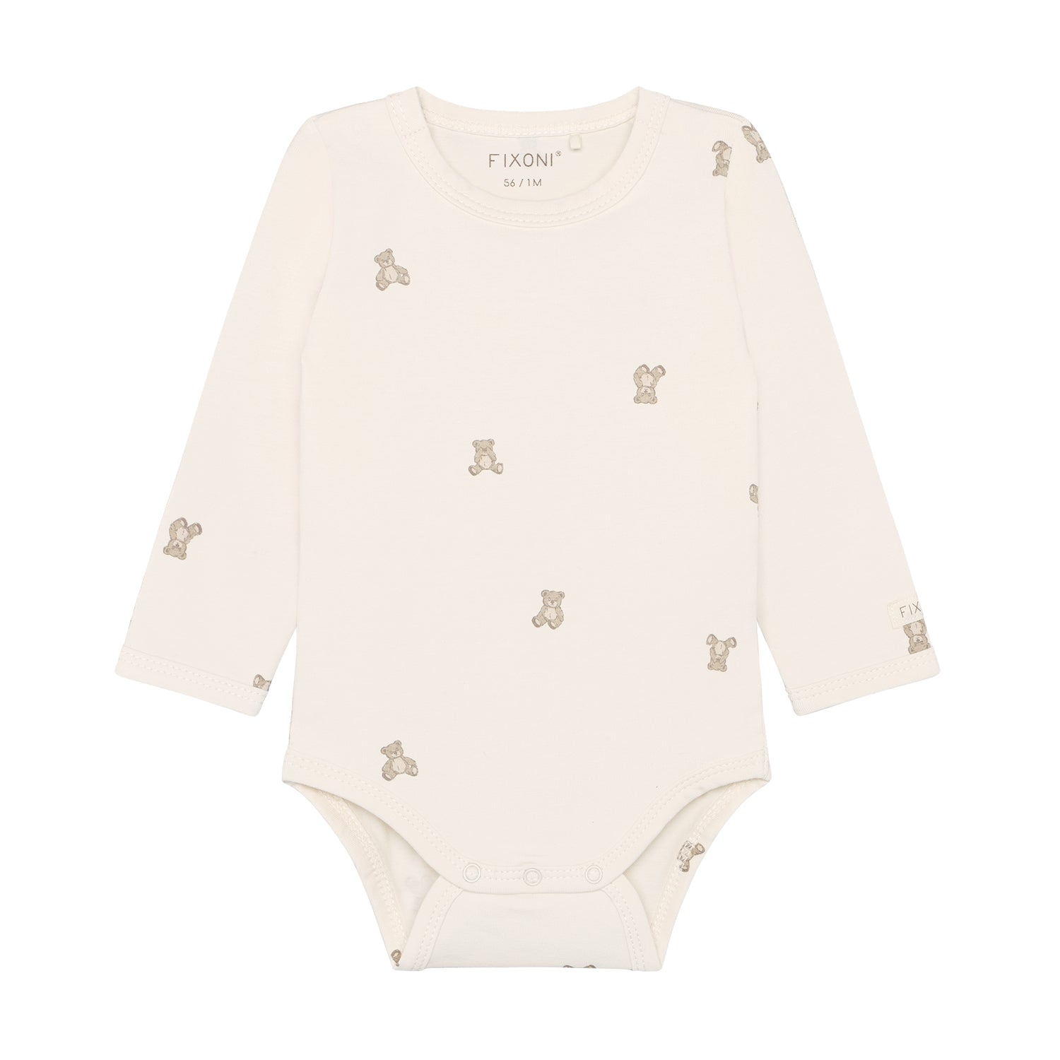 Fixoni Wolle-Seide Langarmbody - beige Tierli