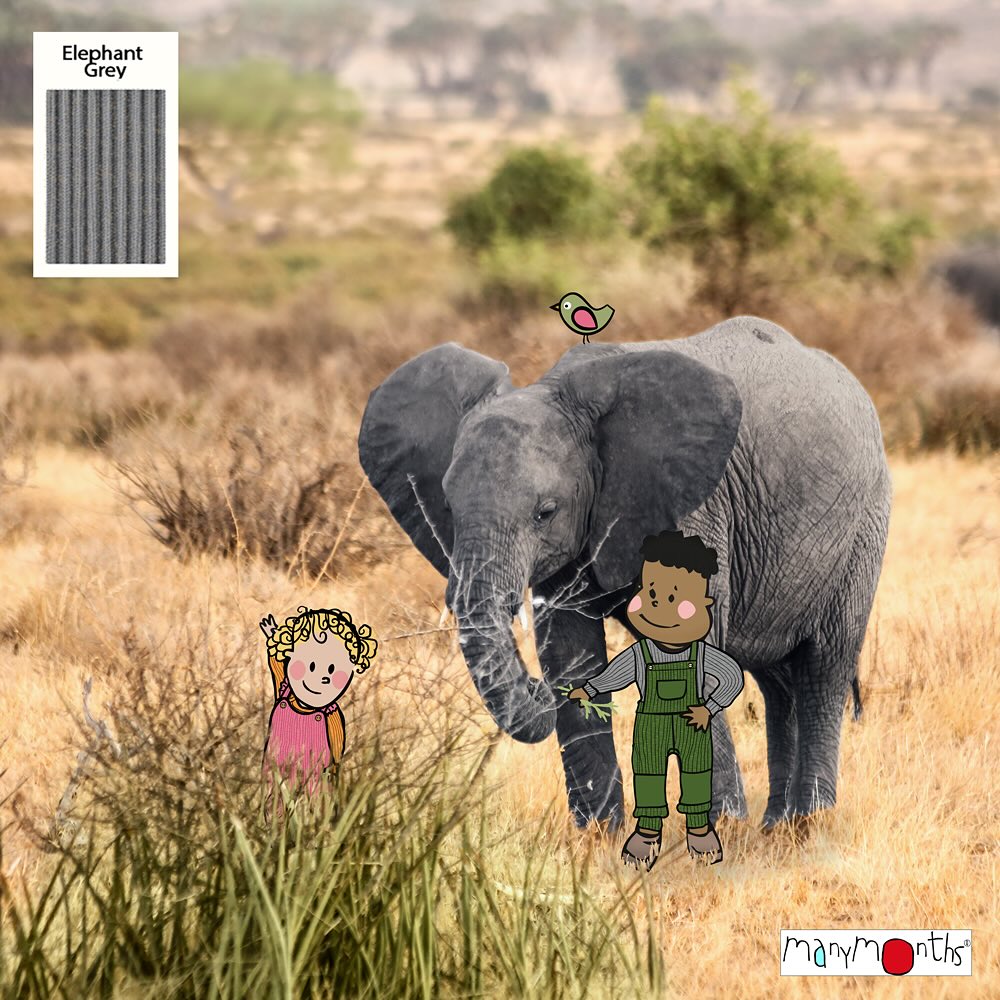 ManyMonths Woolies Elephant Hood mit Katzenohren - Elephant Grey ManyMonths