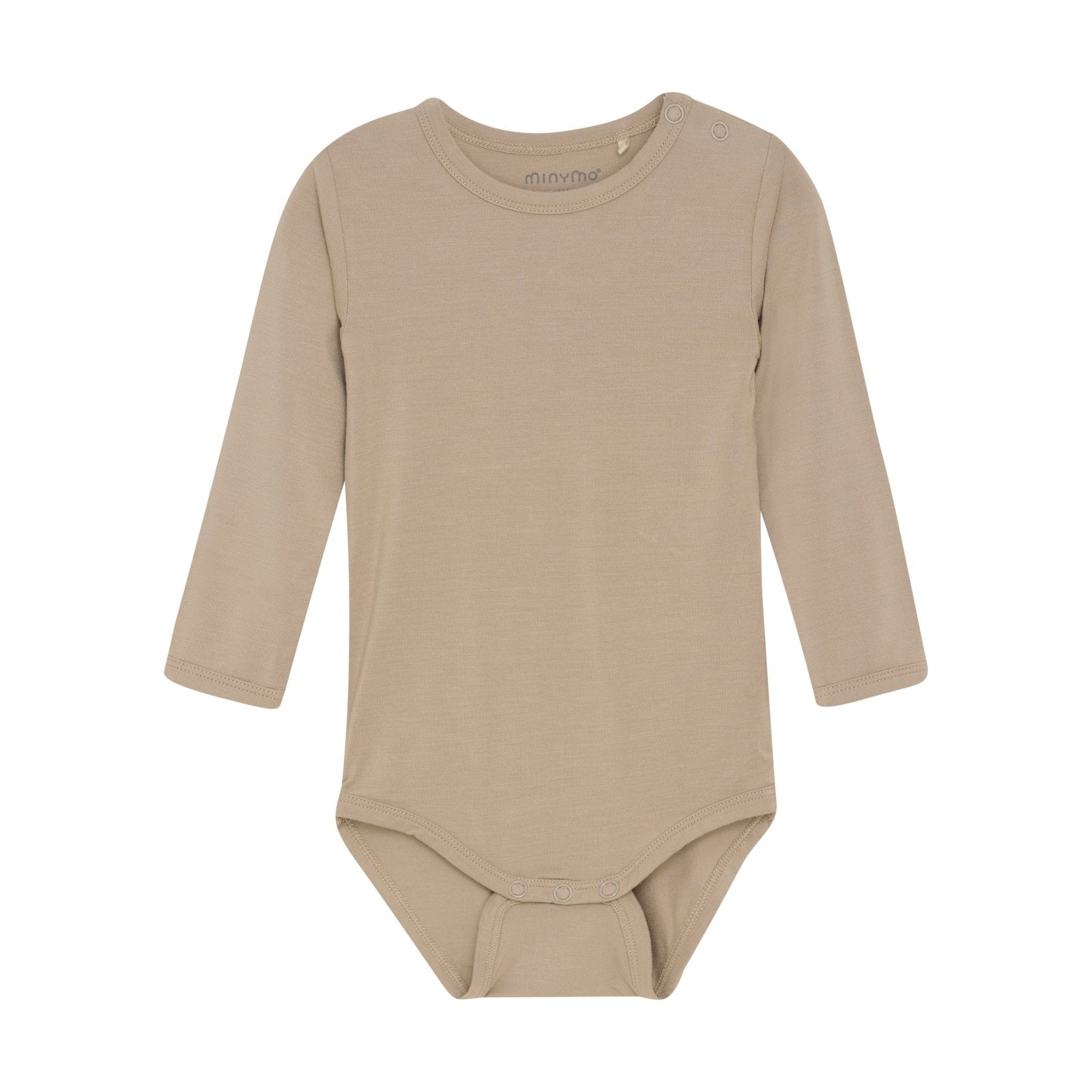 Minymo Bambusbody langarm - simply taupe Minymo