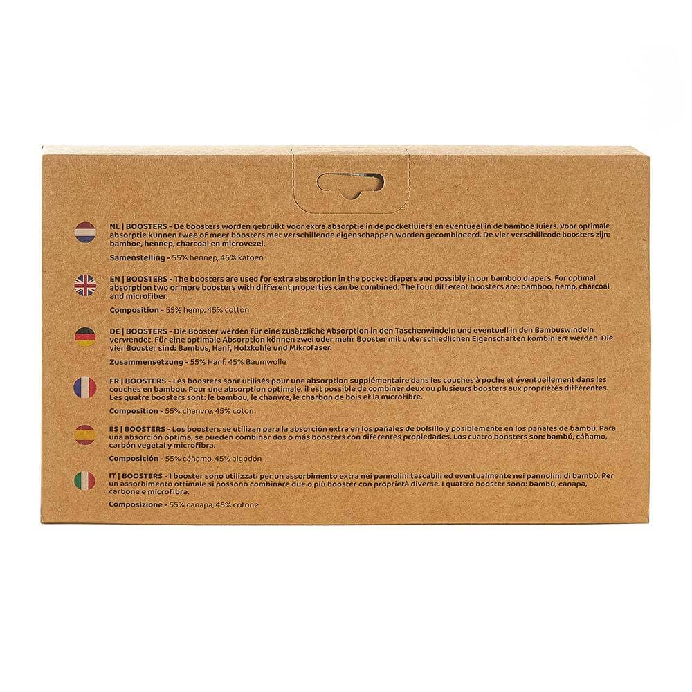 Happy Bear Hanf-Booster-Set - 4-teilig - Stoffwindel | wiederverwendbare Windeln HappyBear Diapers