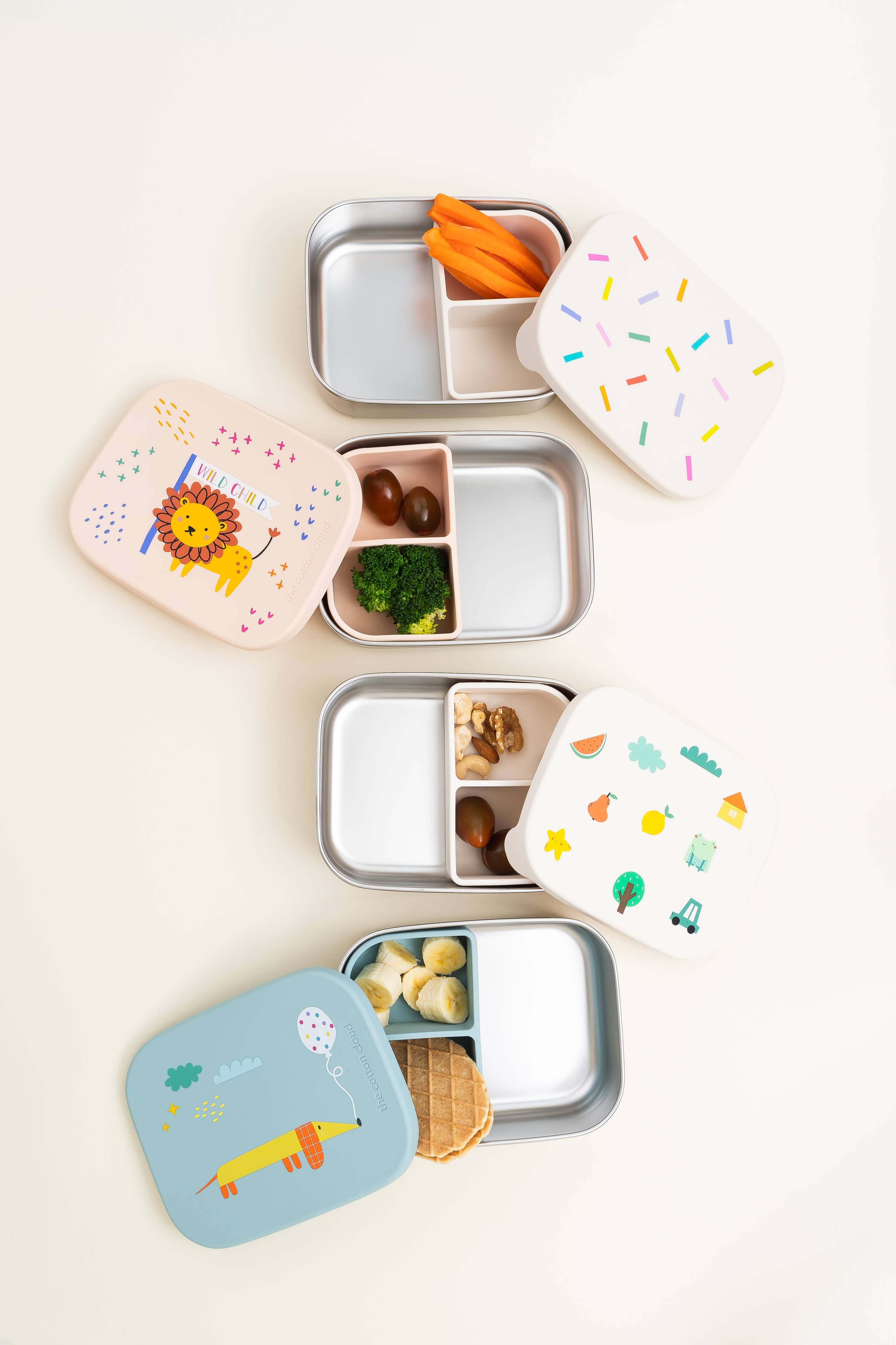 LUNCHBOX AUS EDELSTAHL MIT Fächern FÜR KINDER Fruity the cotton cloud