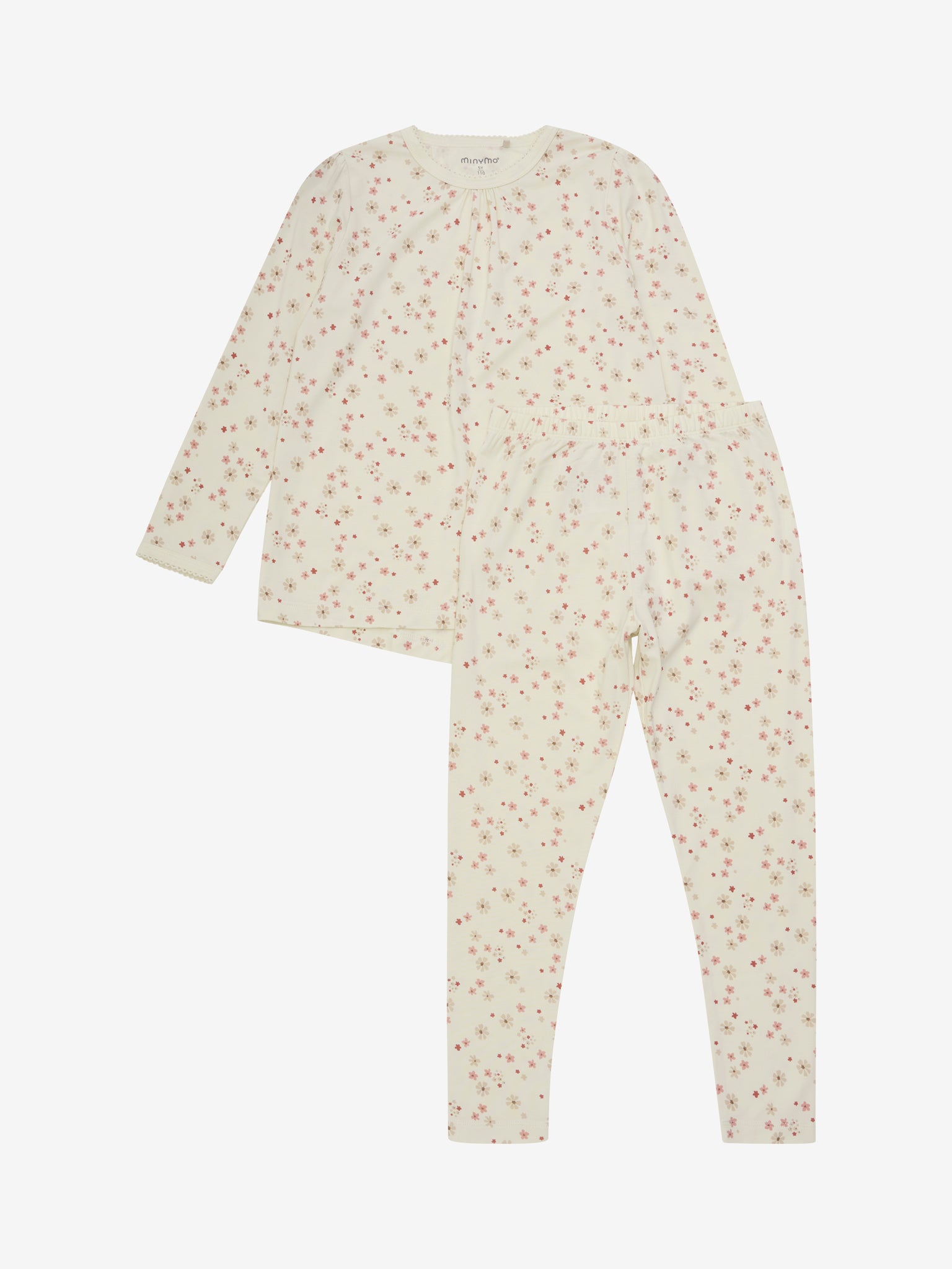 Minymo Pyjama Bamboo Dusty Ceder – Bambus Pyjama mit Blumen-Print Minymo