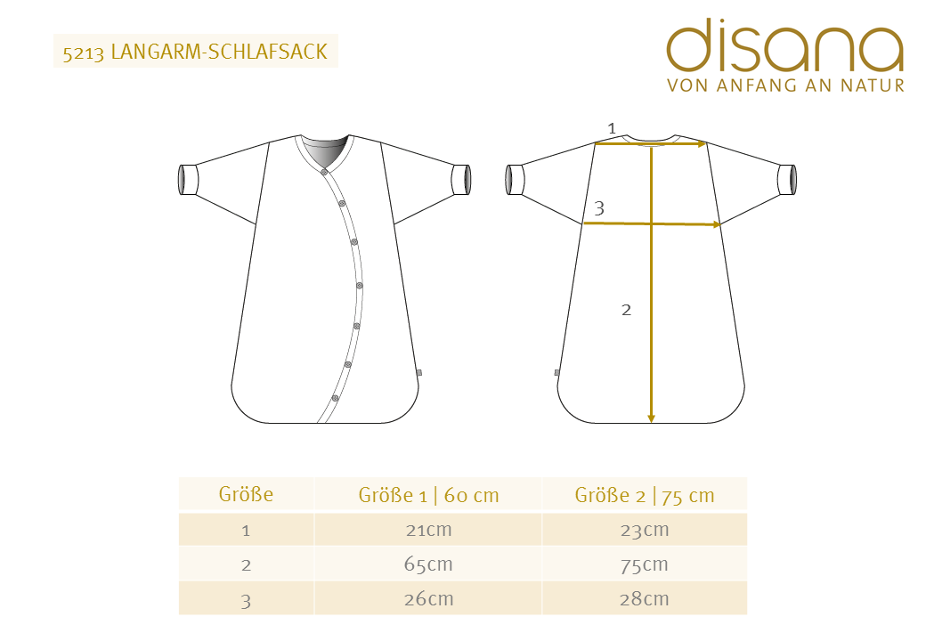 Disana Langarm Schlafsack - Taubenblau Disana