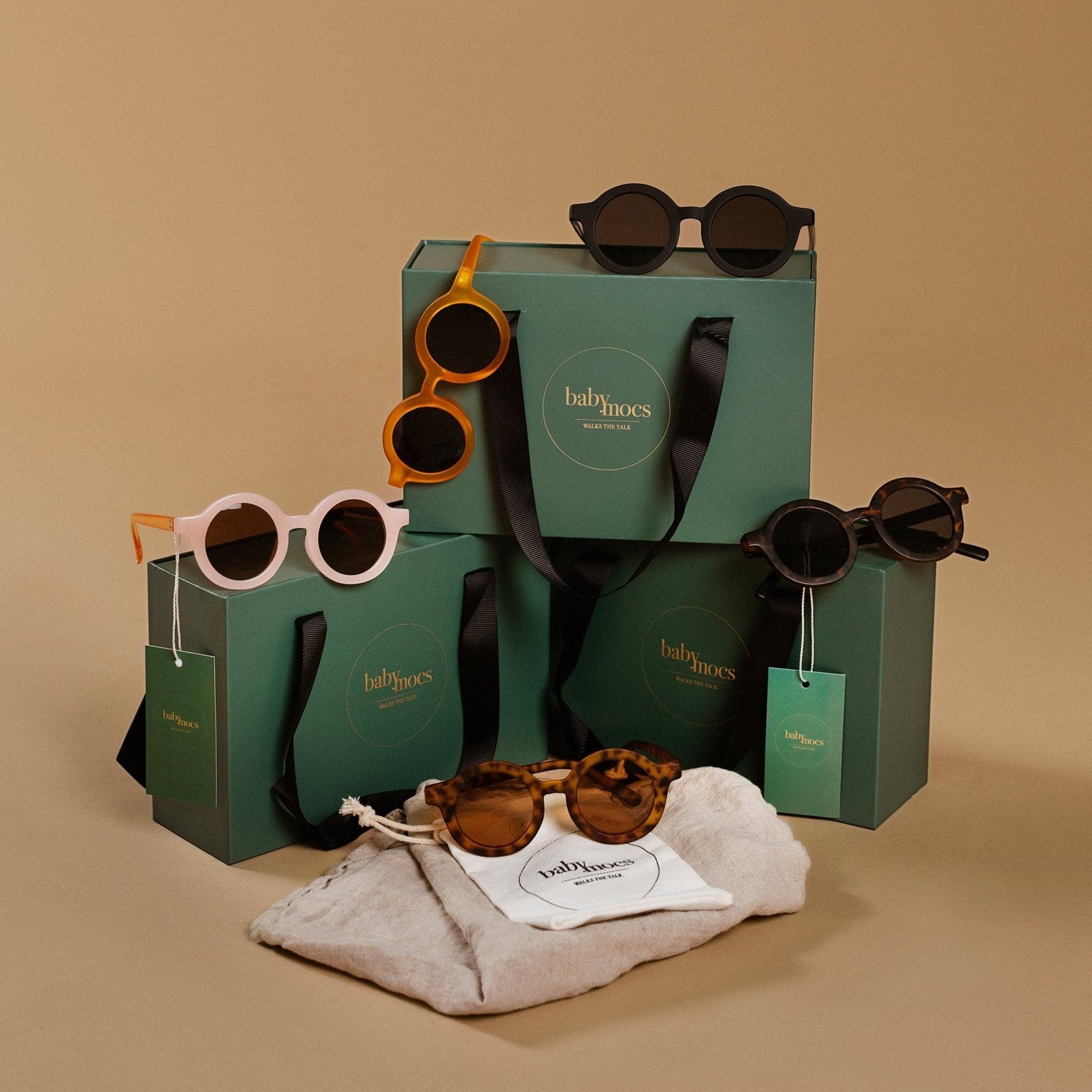 BabyMocs Sonnenbrille Signature Baby: GELB / SIGNATUR RUND / BABY 0-1,5 JAHR BabyMocs
