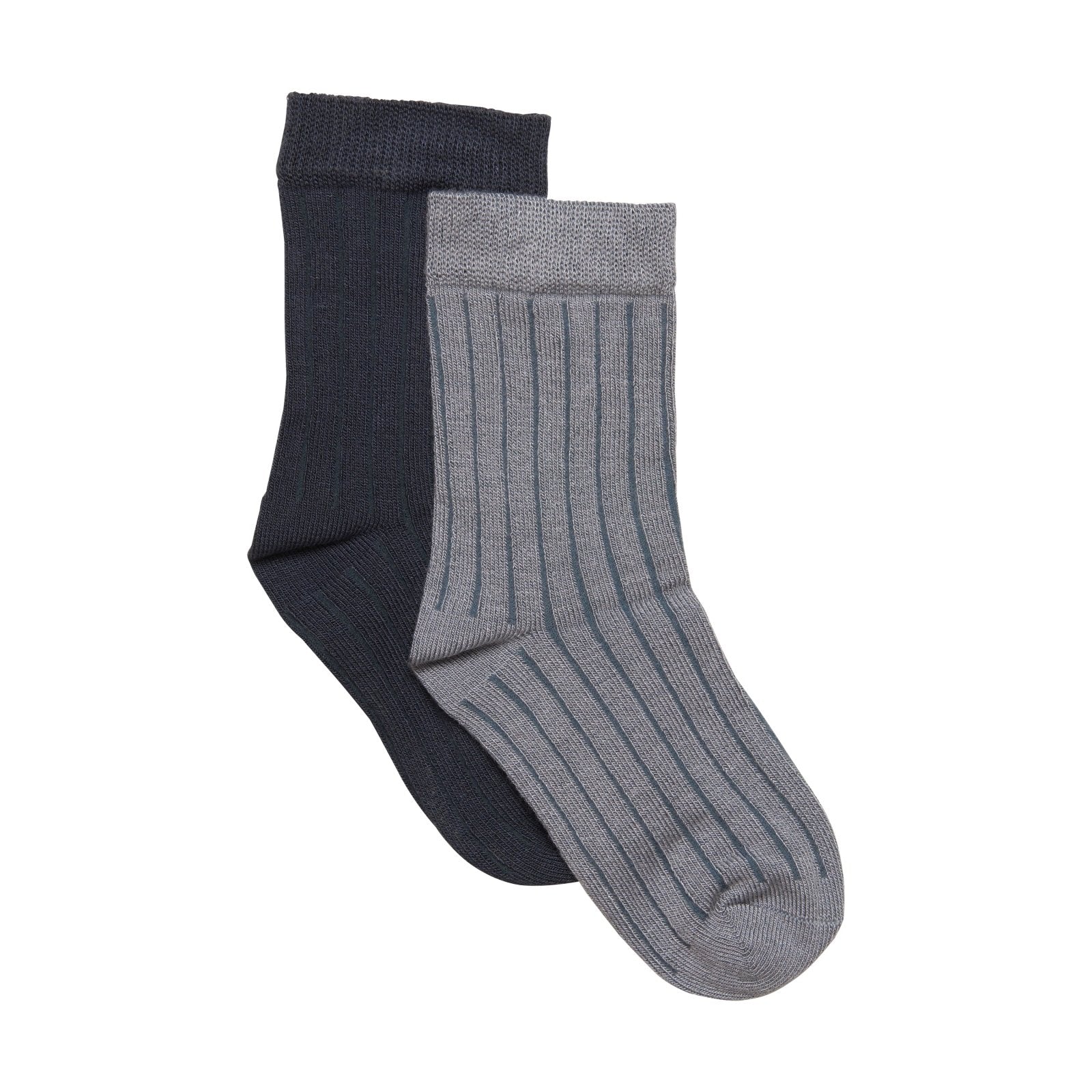 Minymo Bambus Socken 2er Pack - grau/anthrazit - Familienbande - Minymo