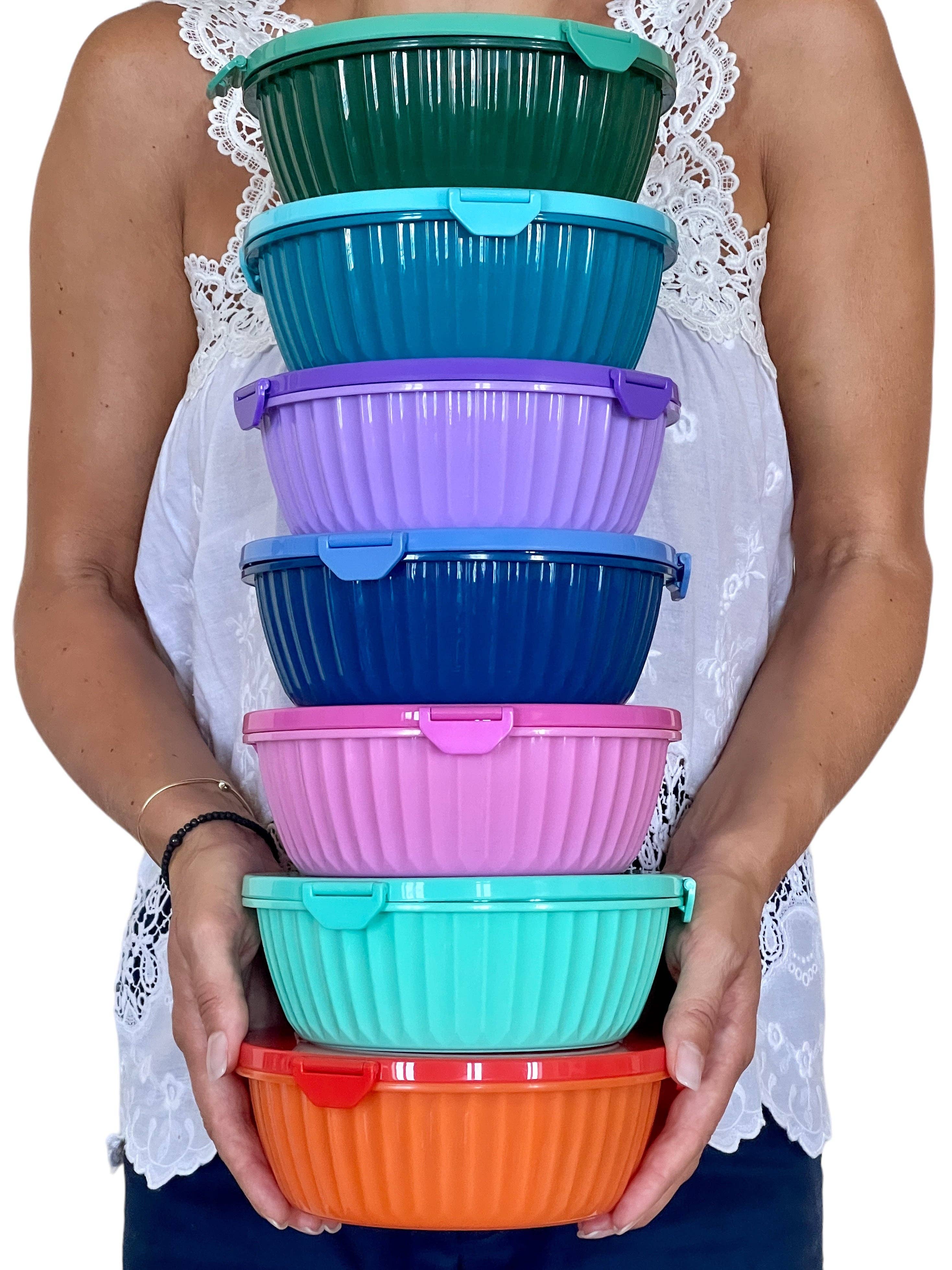 Poke Salatschüssel mit 3-teiligem Teiler und Deckel - Hawaiiblau Yumbox