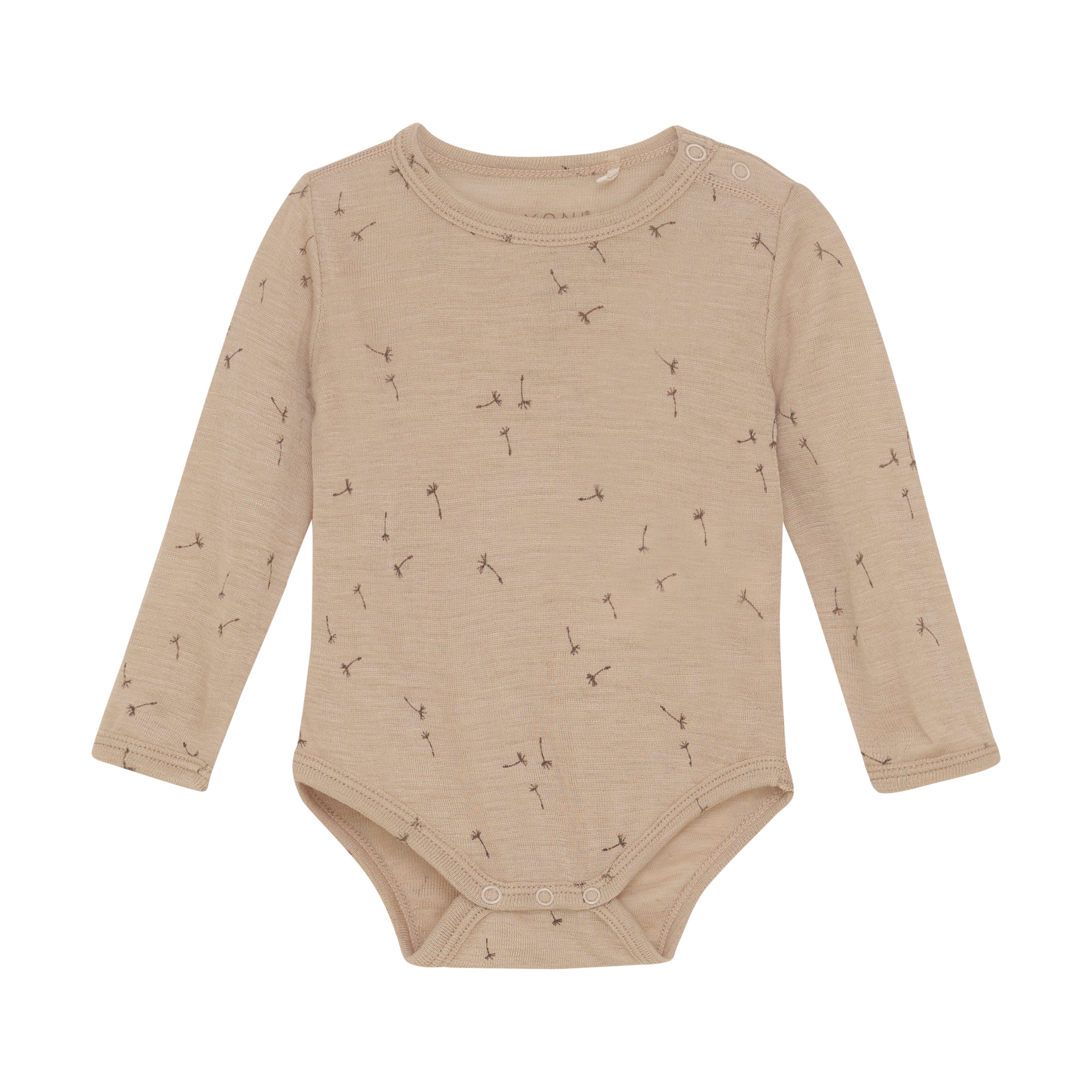 Fixoni Woll-Seide Body langarm - Light Taupe fixoni