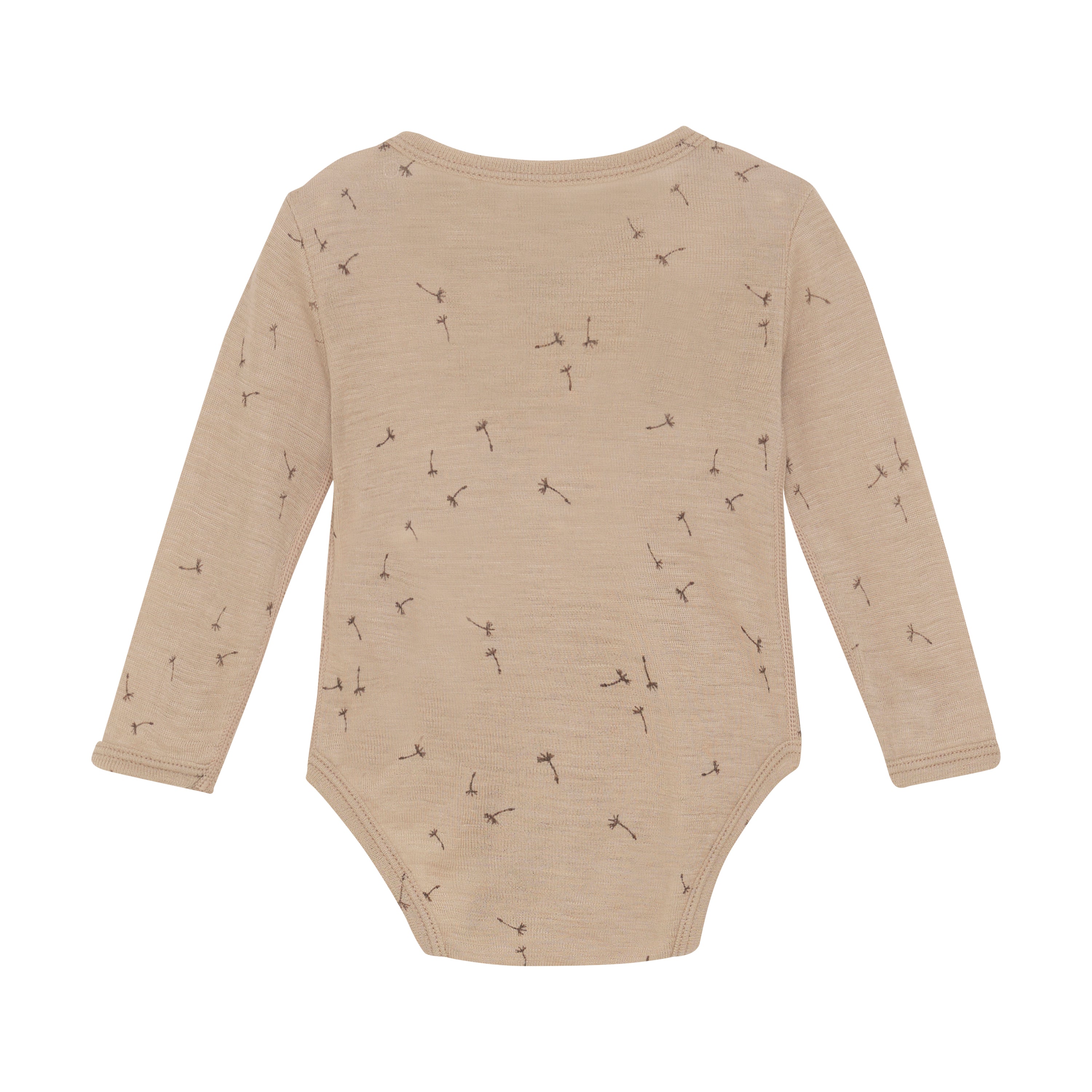 Fixoni Woll-Seide Body langarm - Light Taupe fixoni