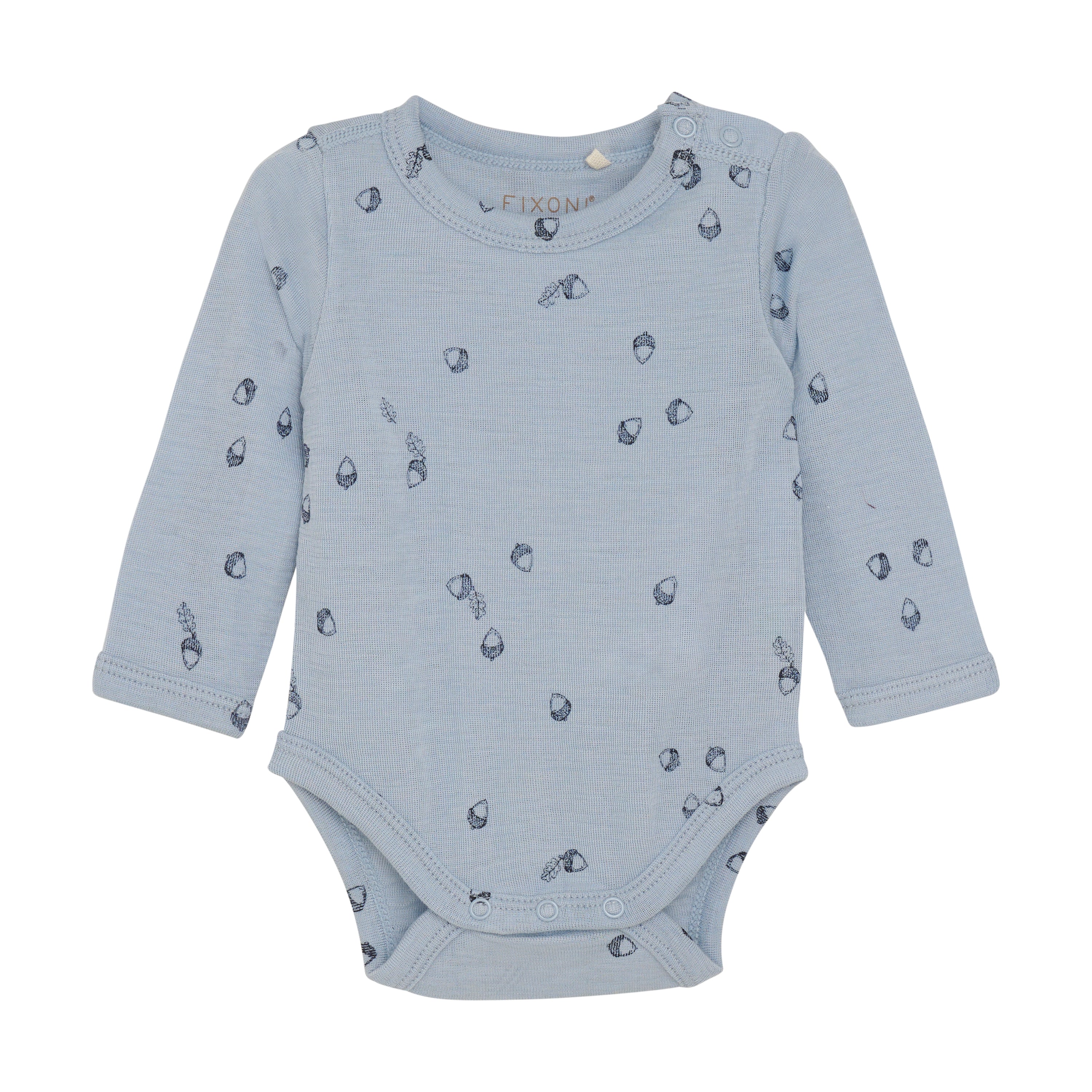 Fixoni Woll-Seide Body langarm - Blue Fog fixoni