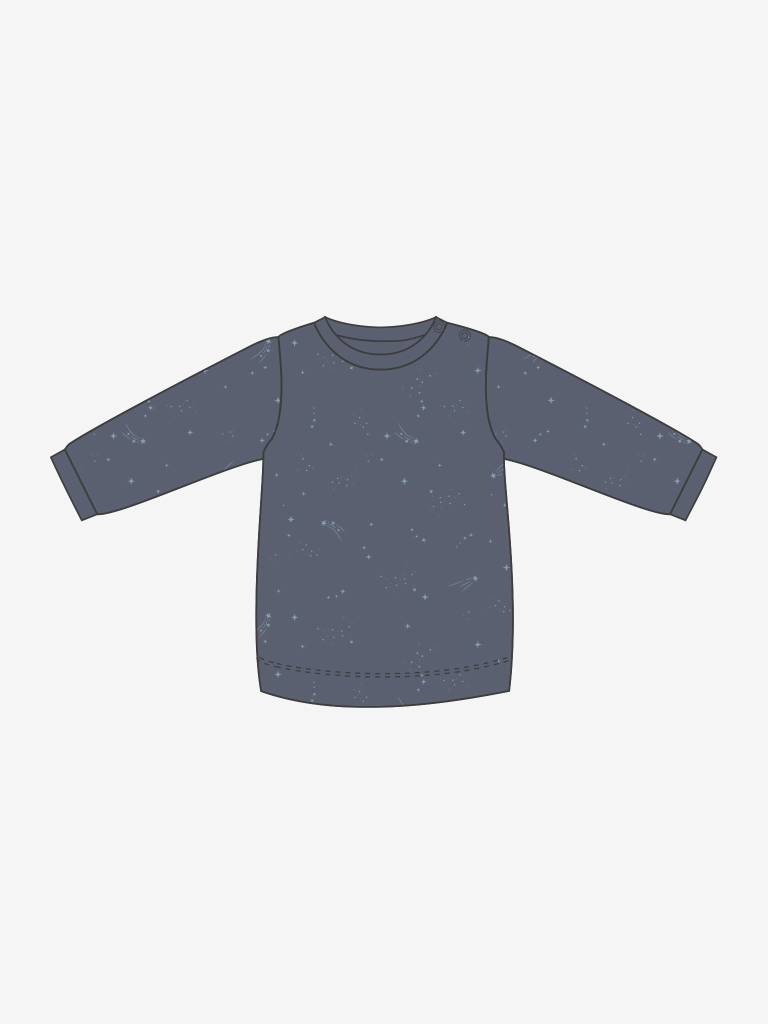 Fixoni Woll-Seide Shirt langarm - blau Sternen