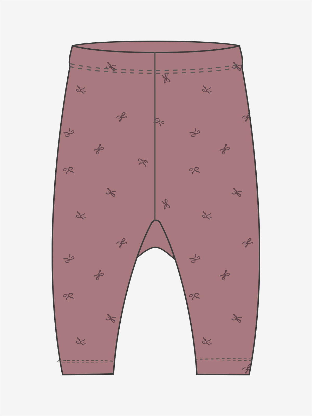 Fixoni Woll-Seide Leggings- Nostalgia-Rose Schleife