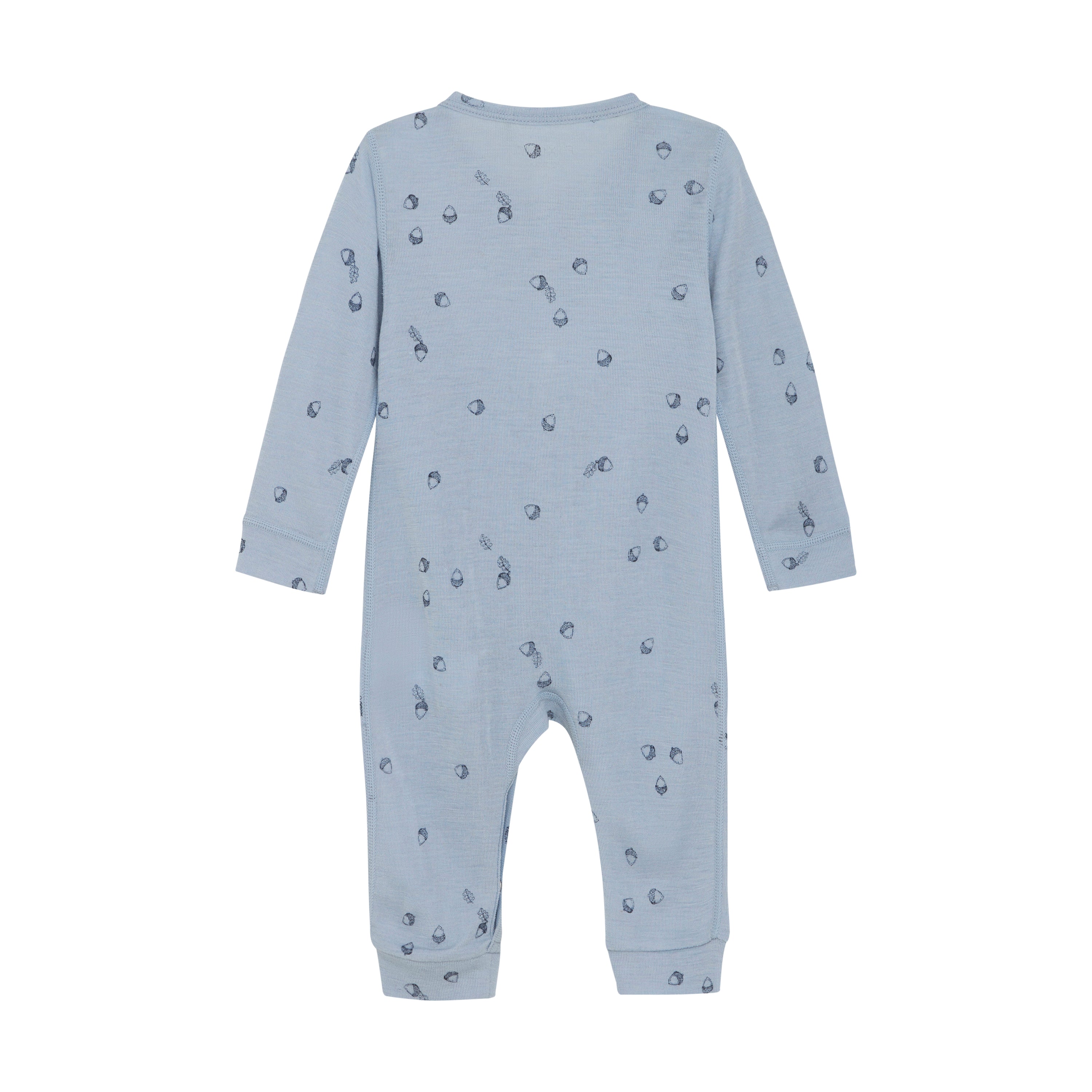 Fixoni Langarm-Spieler / Pyjama / Jumpsuit Wolle/Seide -Blue Fog fixoni