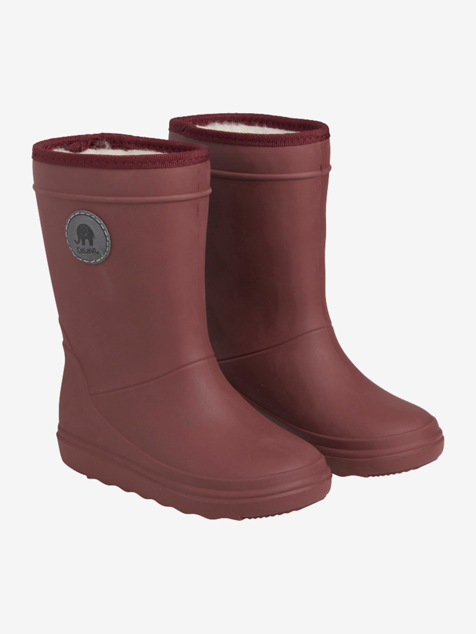Celavi weiche Thermo Winter Gummistiefel mit Wollfutter -rose brown CeLaVi