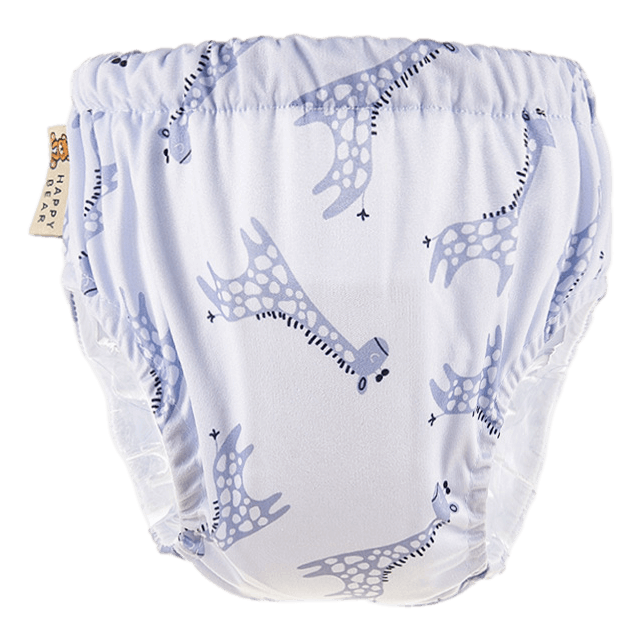Happy Bear Trainingshose | Einheitsgrösse 2—4 Jahre | Stretch-Passform | Trainingshose für Töpfchen | Blaue Giraffe HappyBear Diapers
