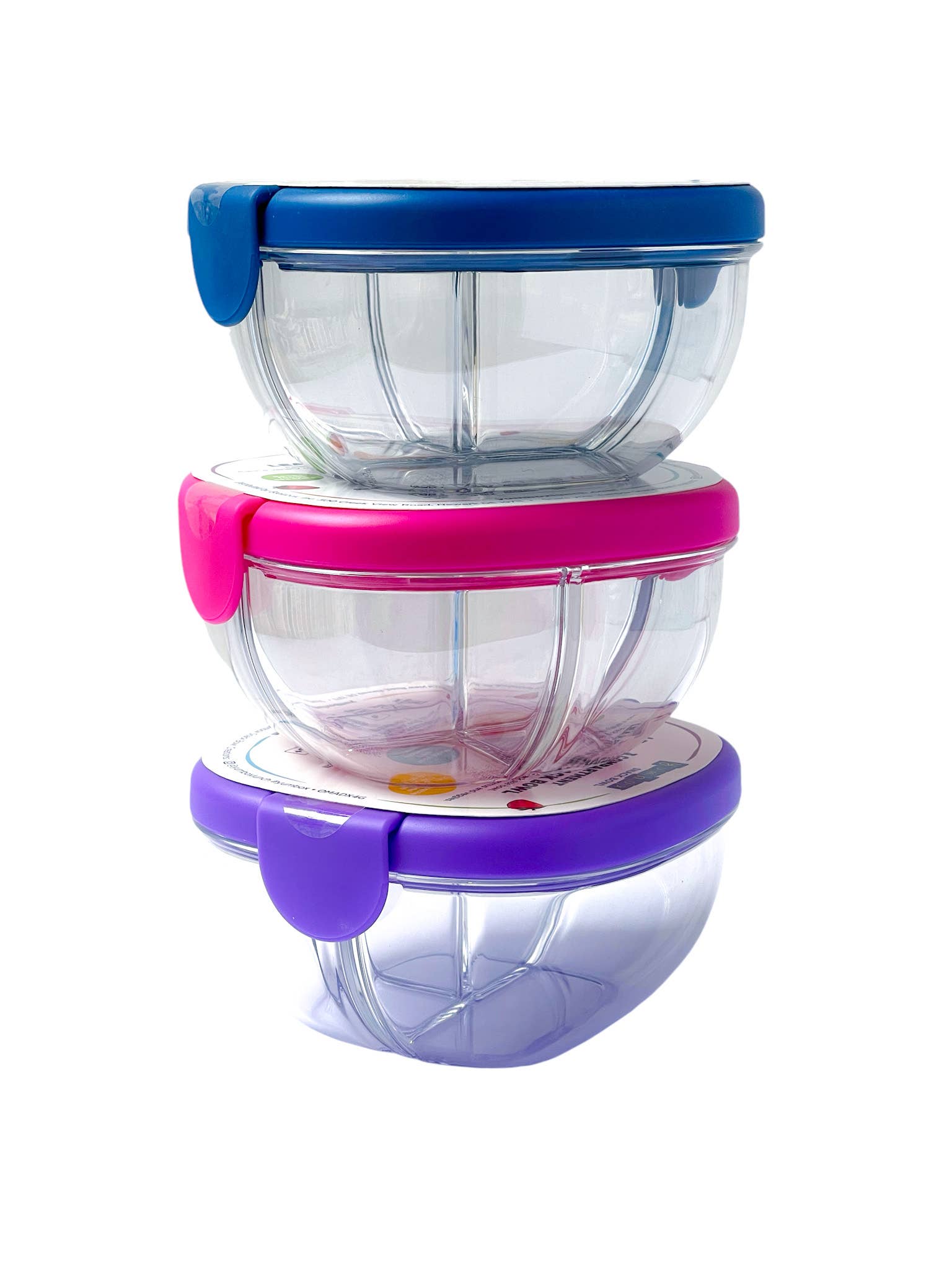 Auslaufsichere Snackschale mit 3 Fächern - Himbeerrosa Yumbox